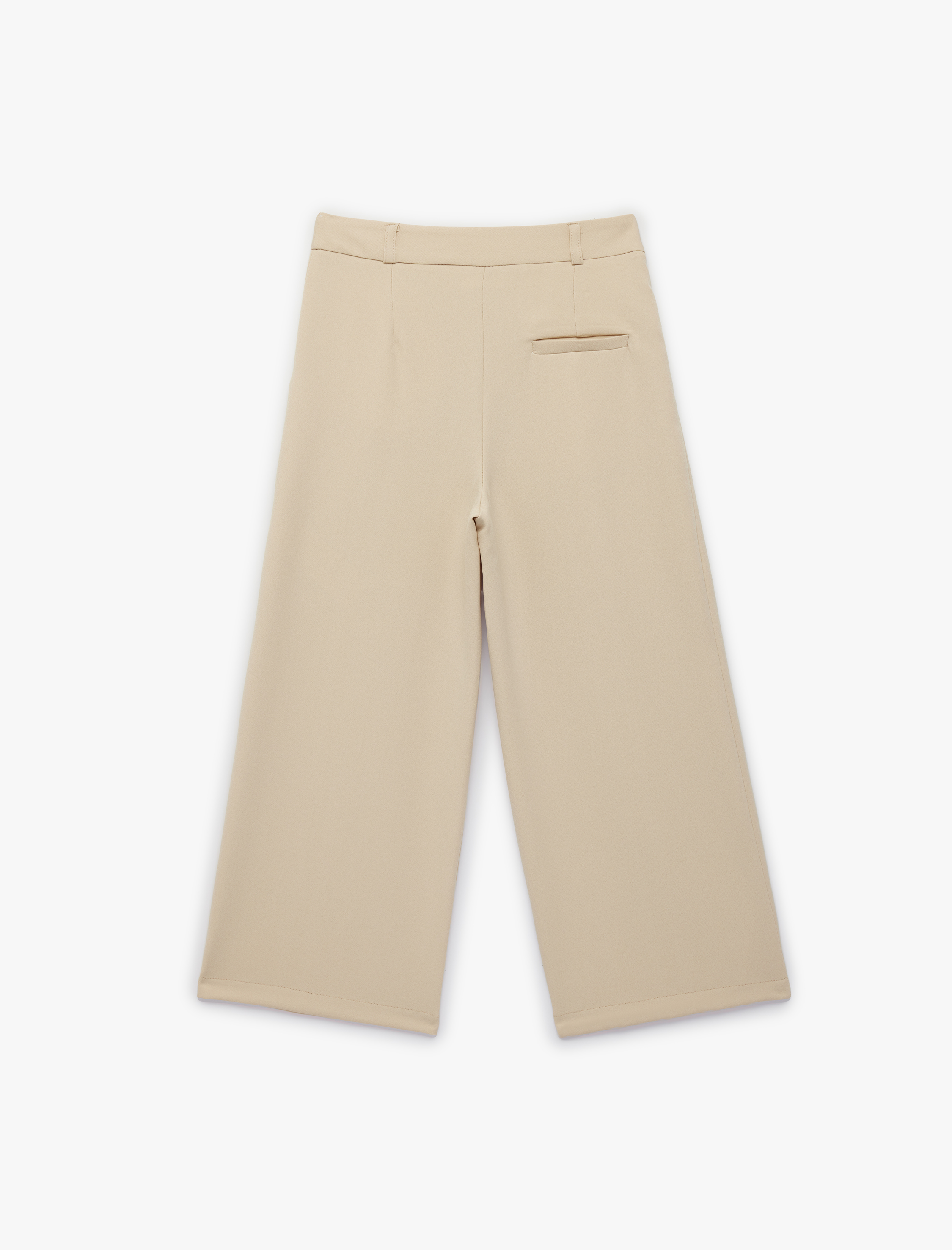  Kız Çocuk Beli Ayarlanabilir Lastikli pileli Geniş Paça Pantolon