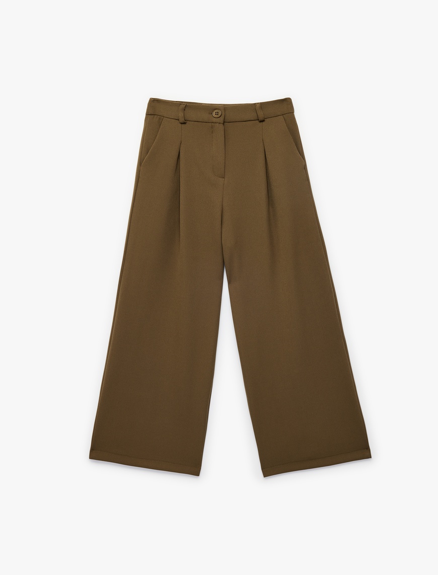 Koton Beli Ayarlanabilir Lastiklipileli Geniş Paça Pantolon