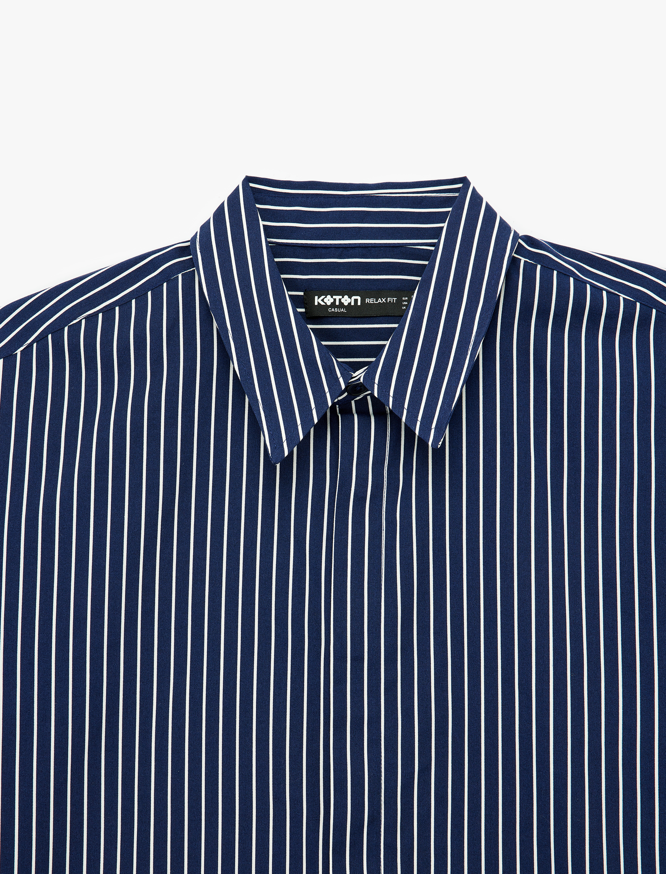   Rahat Kalıp Kısa Kollu Klasik Yaka Pamuklu Çizgili Gömlek