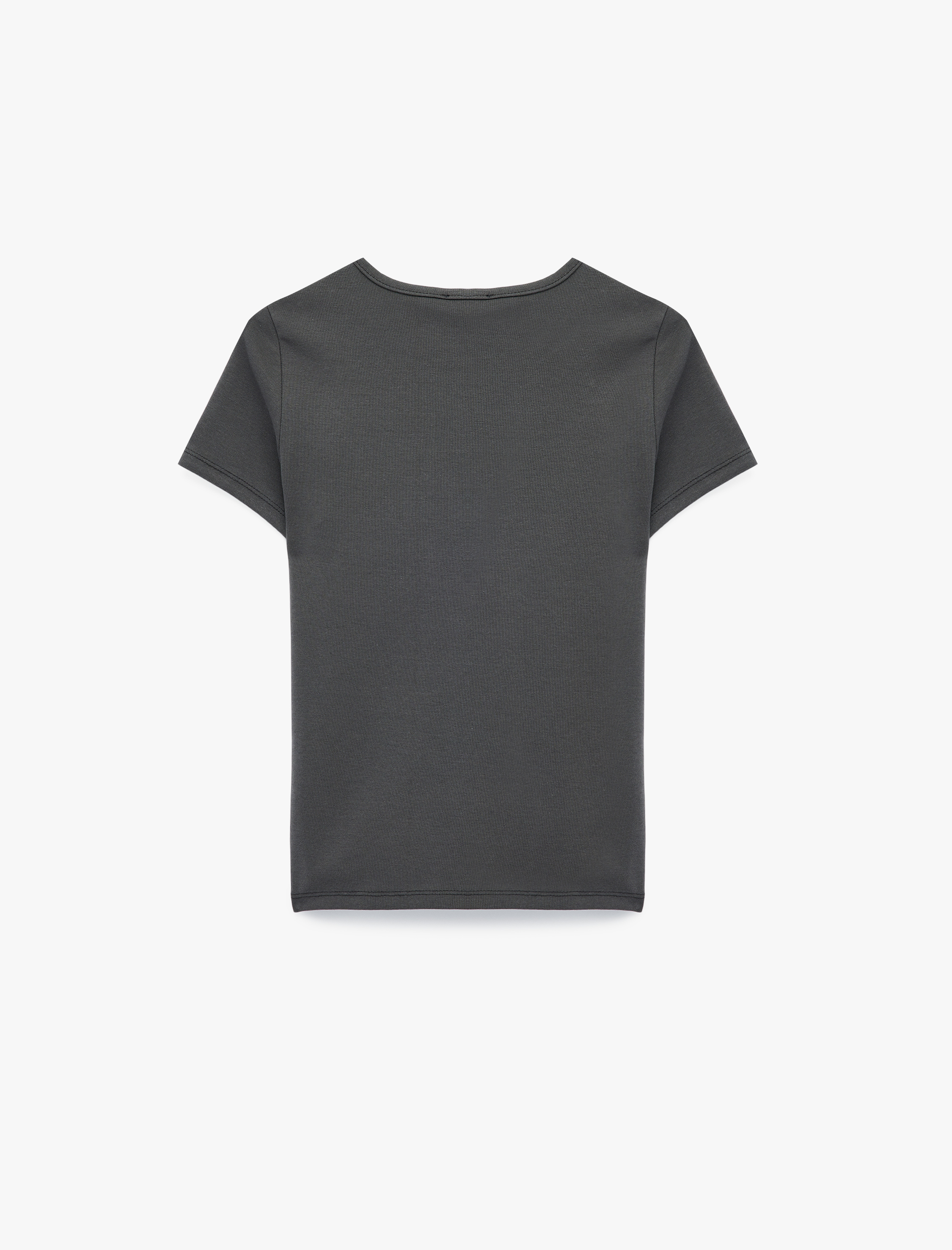   Slim Fit Kısa Kollu Bisiklet Yaka Pamuklu Hibiskus Baskılı Tişört