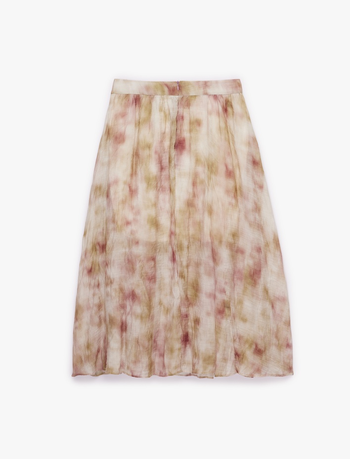  Renk Geçişli Çan Kesim Midi Etek