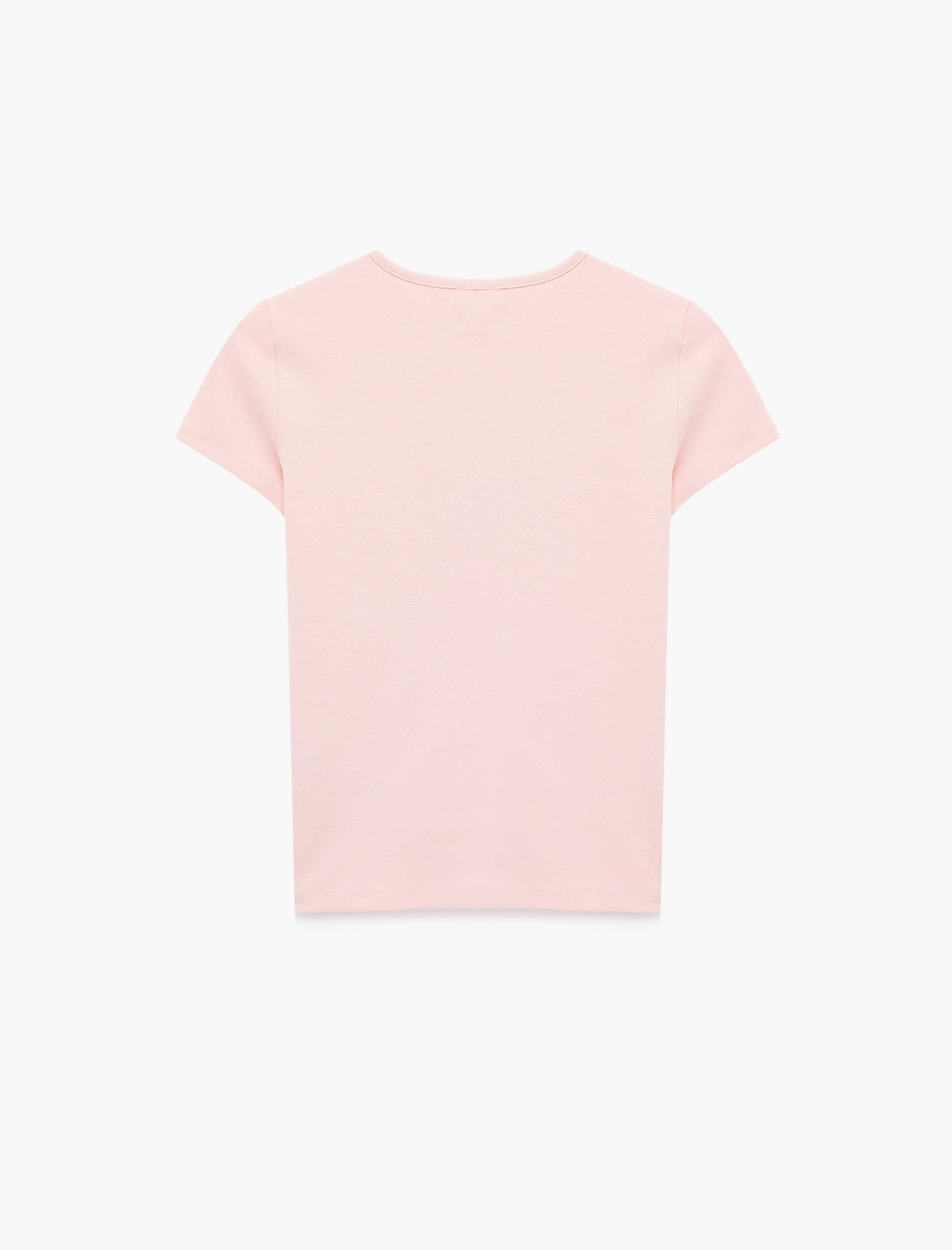   Slim Fit Kısa Kollu Bisiklet Yaka Köpek Nakışlı Tişört