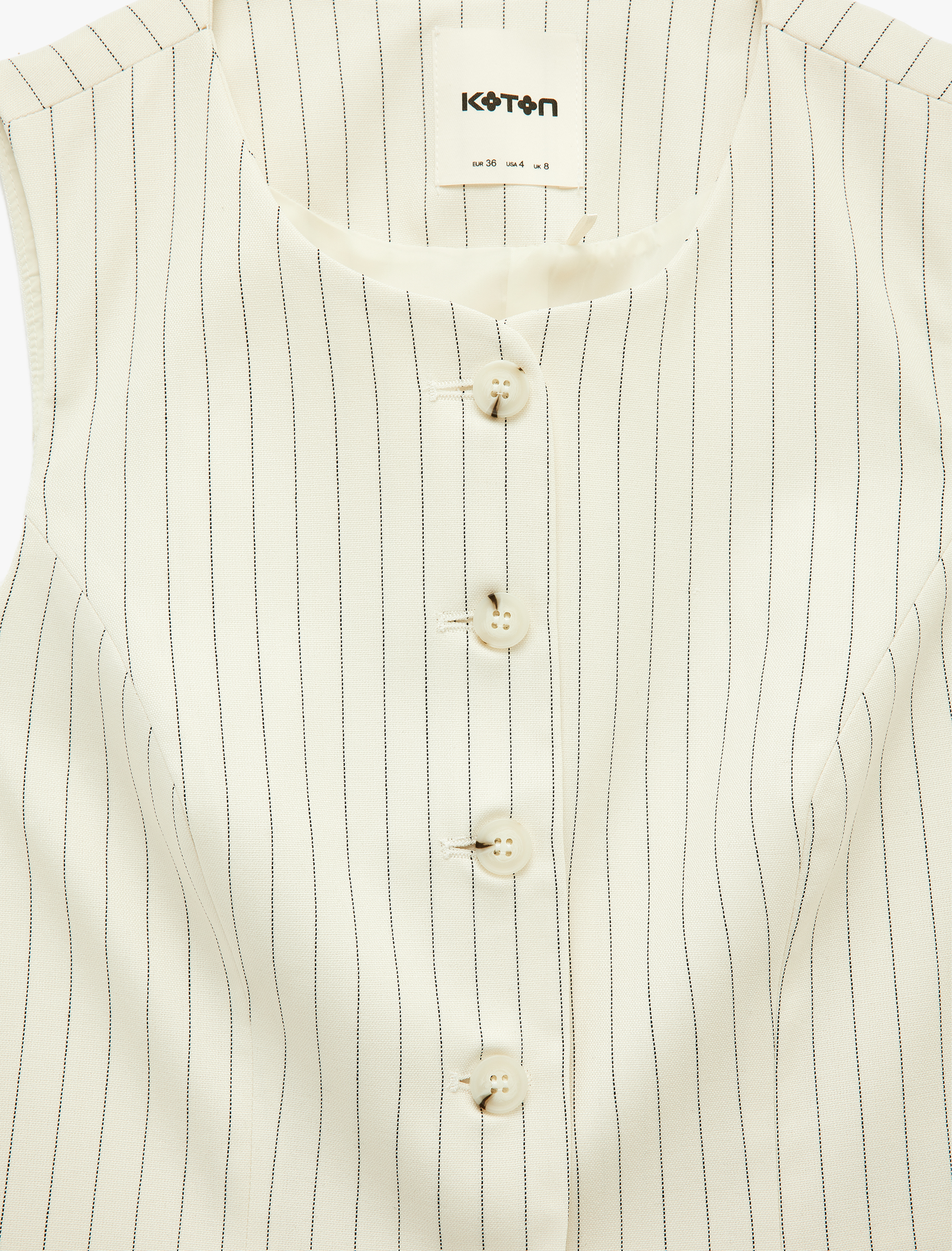   Slim Fit Bisiklet Yaka Çizgili Yelek