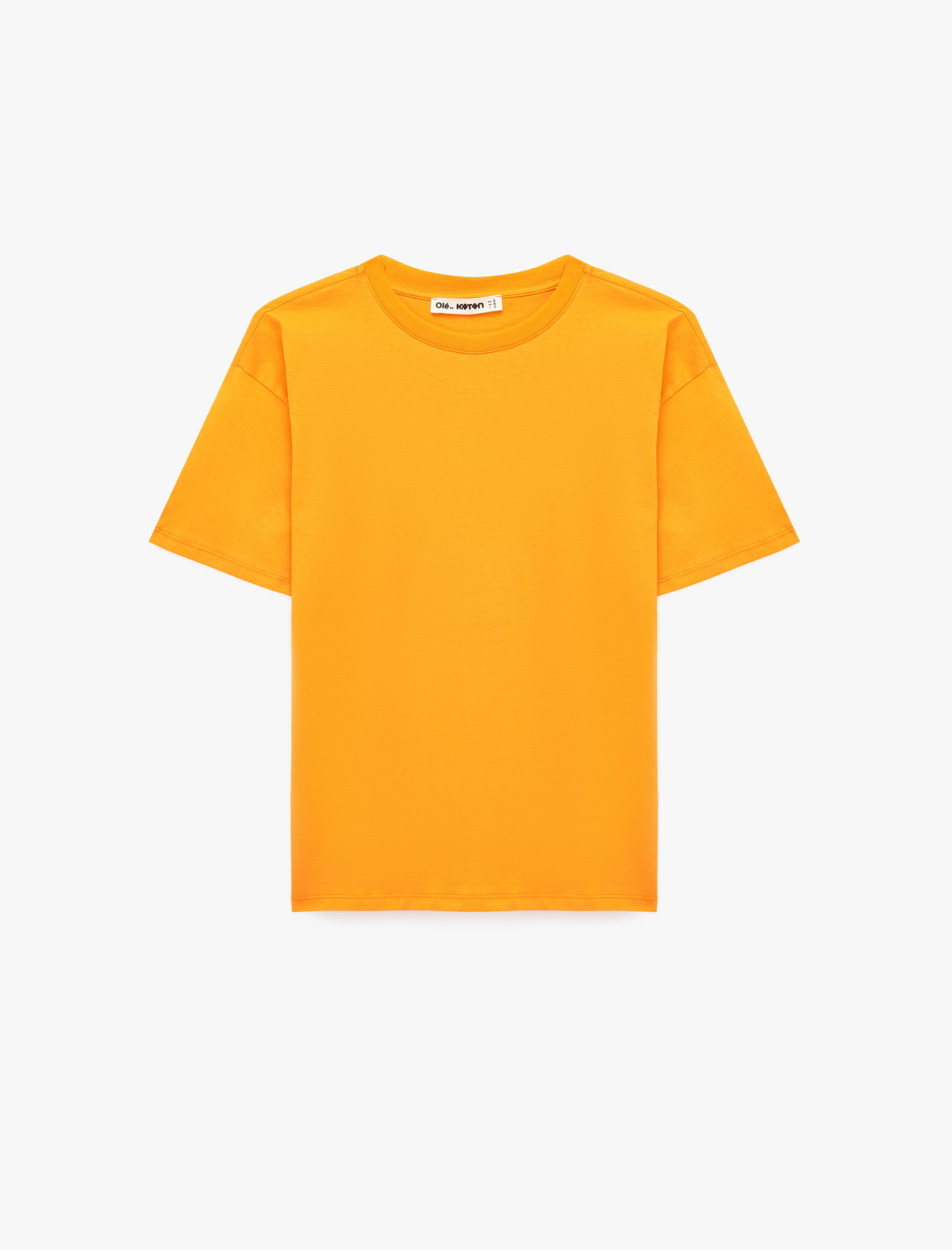   Rahat Kalıp Kısa Kollu Bisiklet Yaka Pamuklu Basic Tişört