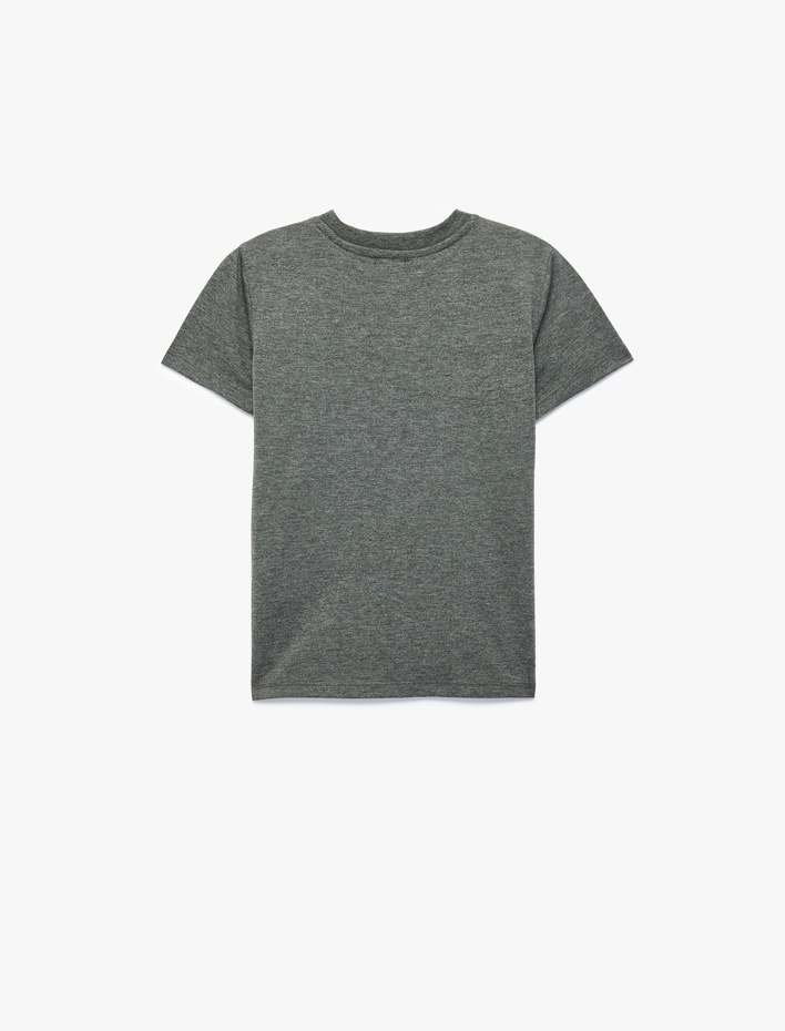 Erkek Çocuk Kısa Kollu Bisiklet Yaka Kaplan Baskılı Tişört