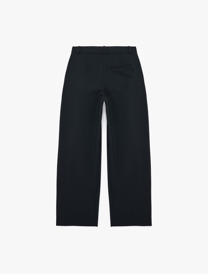  Yüksek Bel Cep Detaylı Pileli Palazzo Pantolon