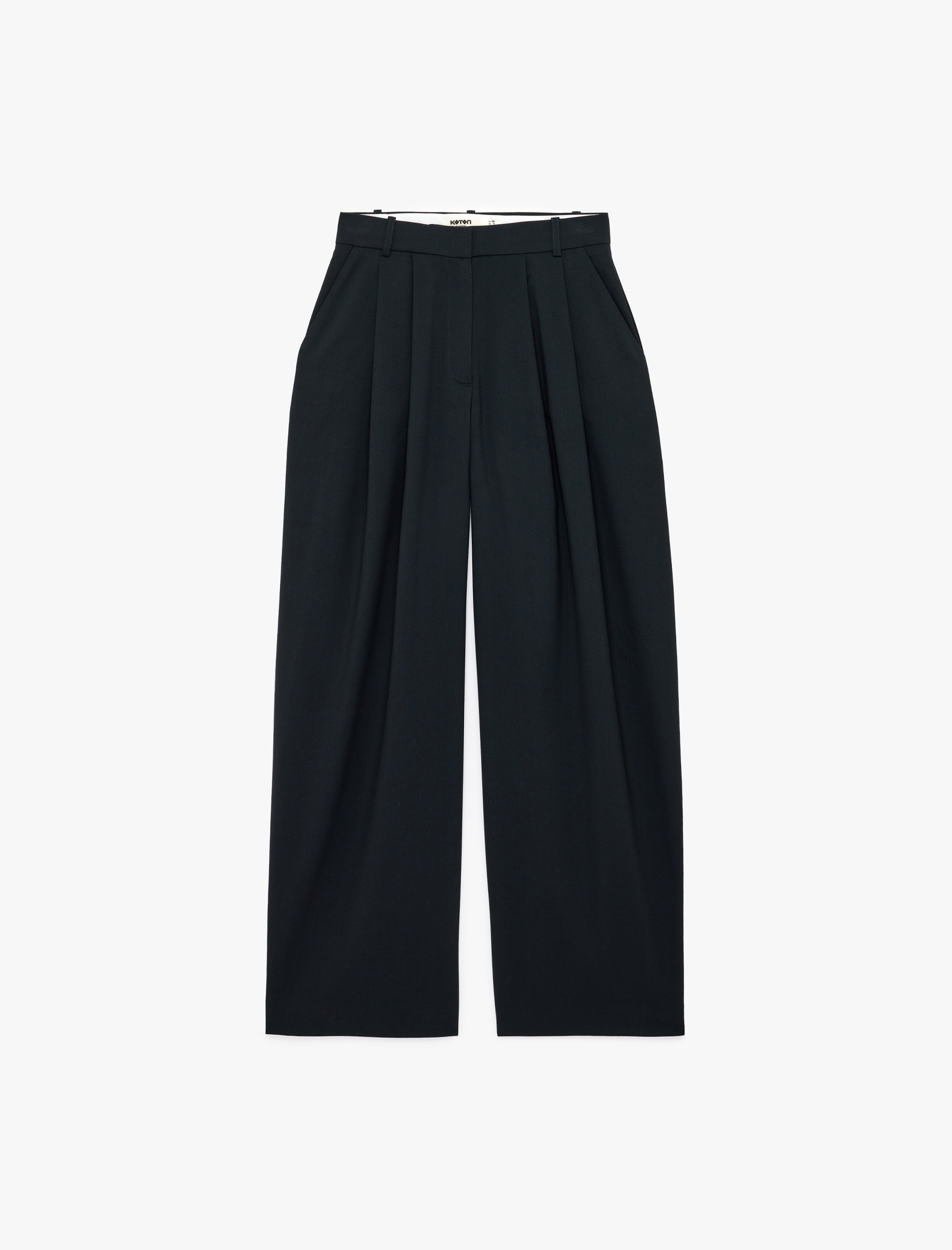   Yüksek Bel Cep Detaylı Pileli Palazzo Pantolon