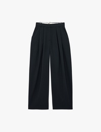 Yüksek Bel Cep Detaylı Pileli Palazzo Pantolon