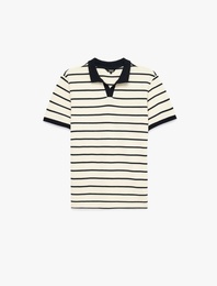 Pamuklu Regular Fit Kısa Kollu Çizgili Polo Yaka Tişört