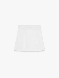 Yüksek Bel Pike Kumaş Mini Spor Şort Etek