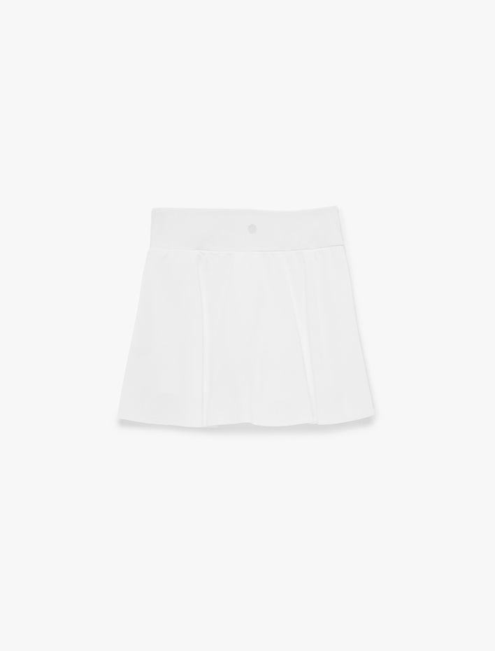  Yüksek Bel Pike Kumaş Mini Spor Şort Etek