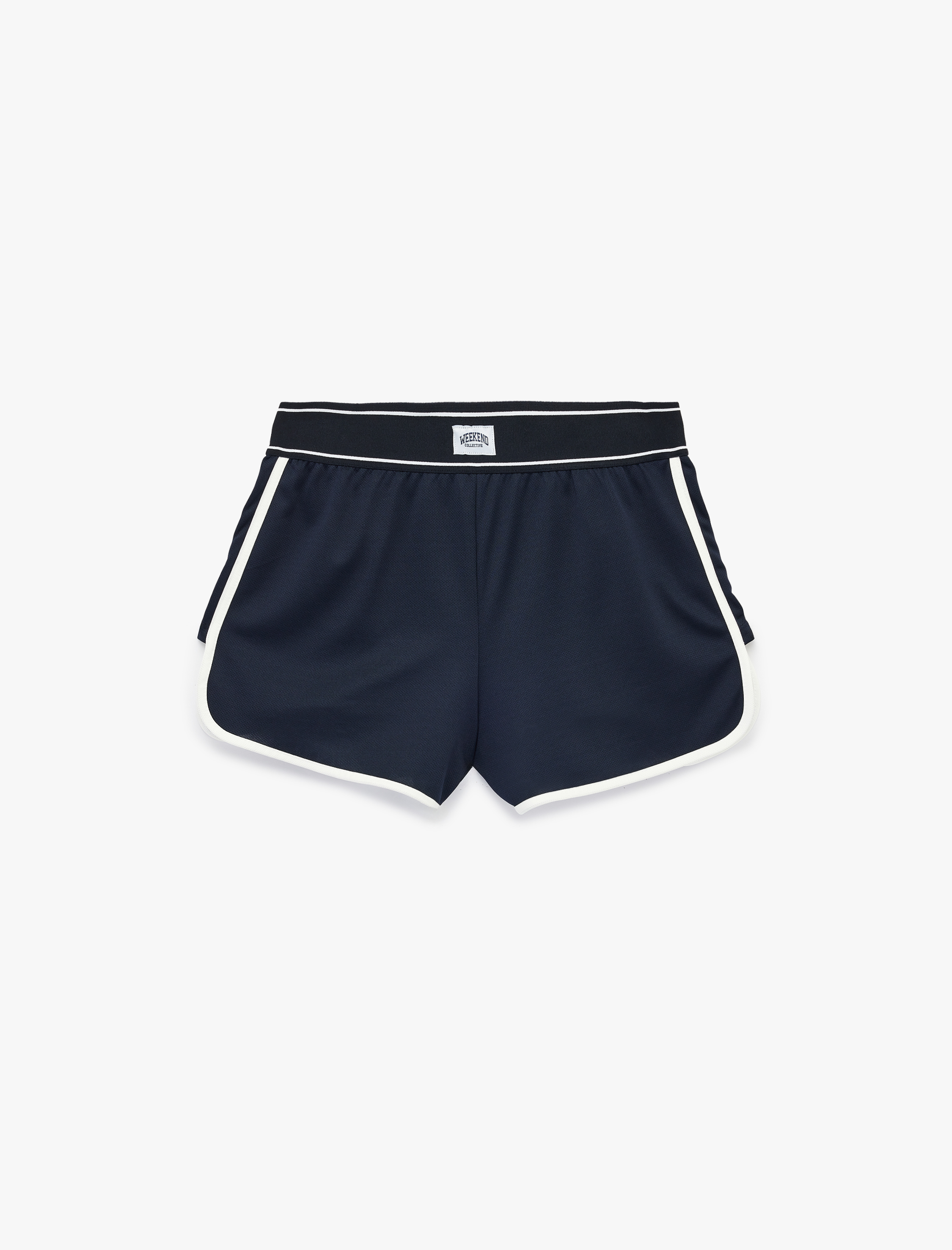   Biyeli Etiket Baskılı Yüksek Bel Rahat Kalıp Spor Şort