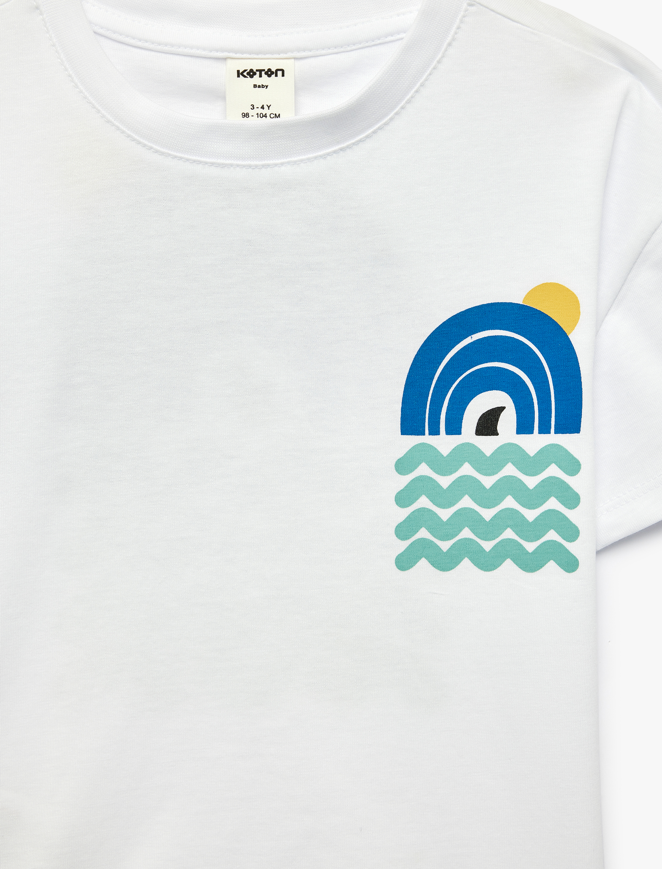  Erkek Bebek Baskılı Kısa Kollu Bisiklet Yaka Pamuklu Tişört