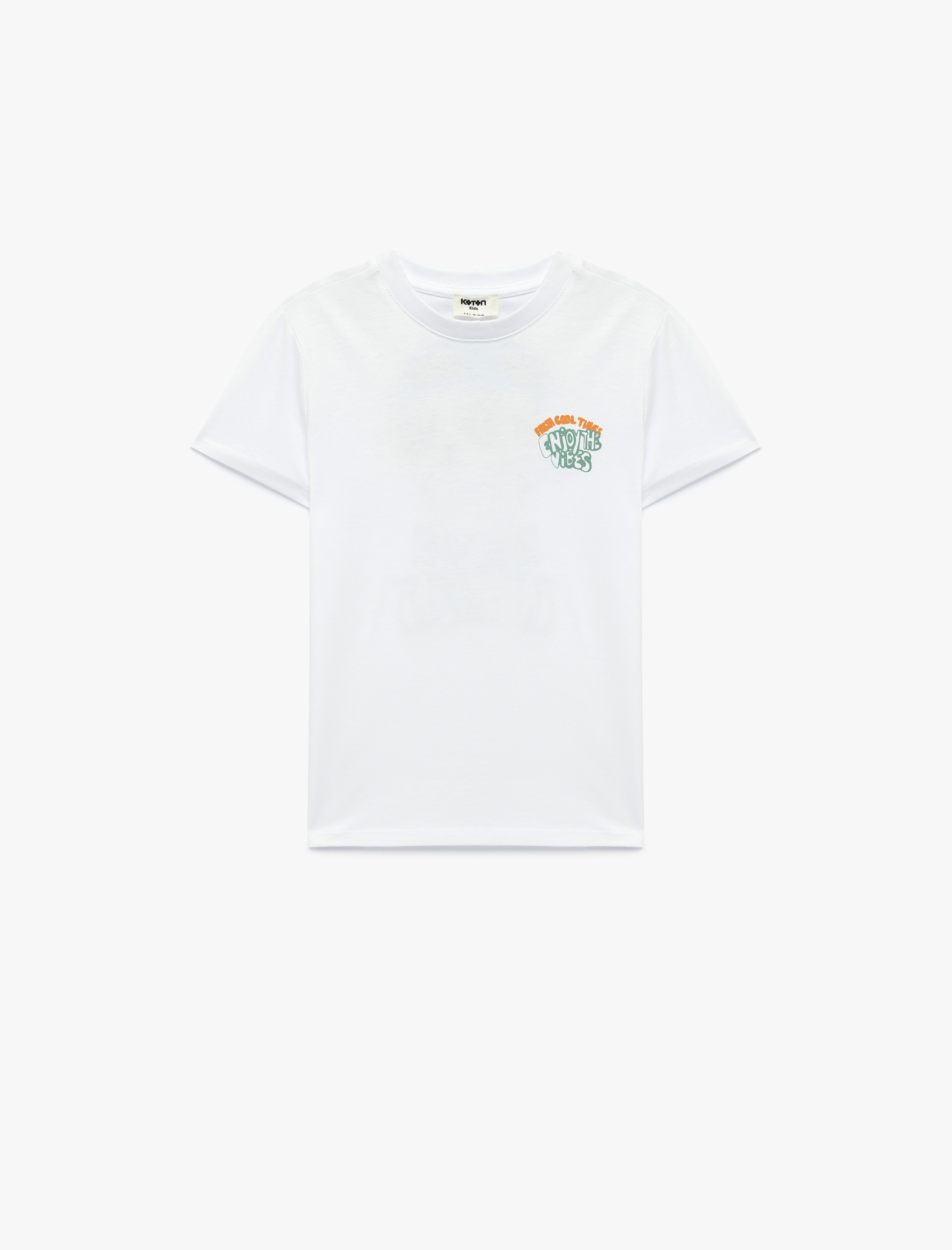  Erkek Çocuk Kısa Kollu Bisiklet Yaka Pamuklu Arkası Baskılı Tişört