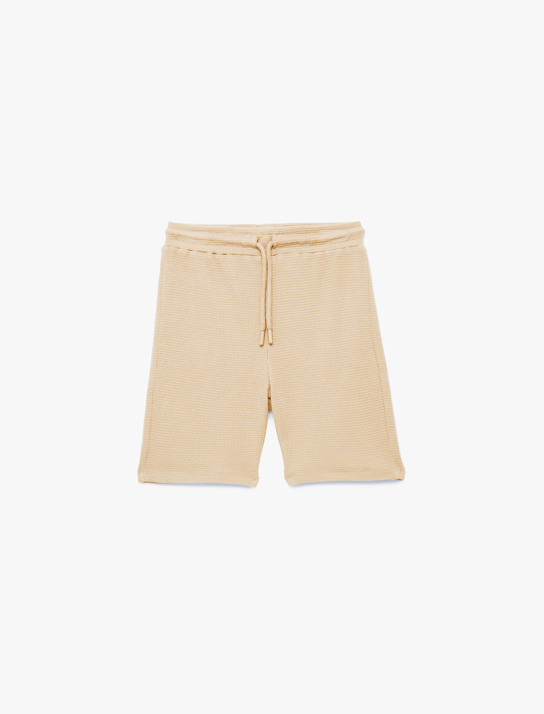  Erkek Çocuk Pamuklu Beli Bağlamalı Dokulu Basic Şort