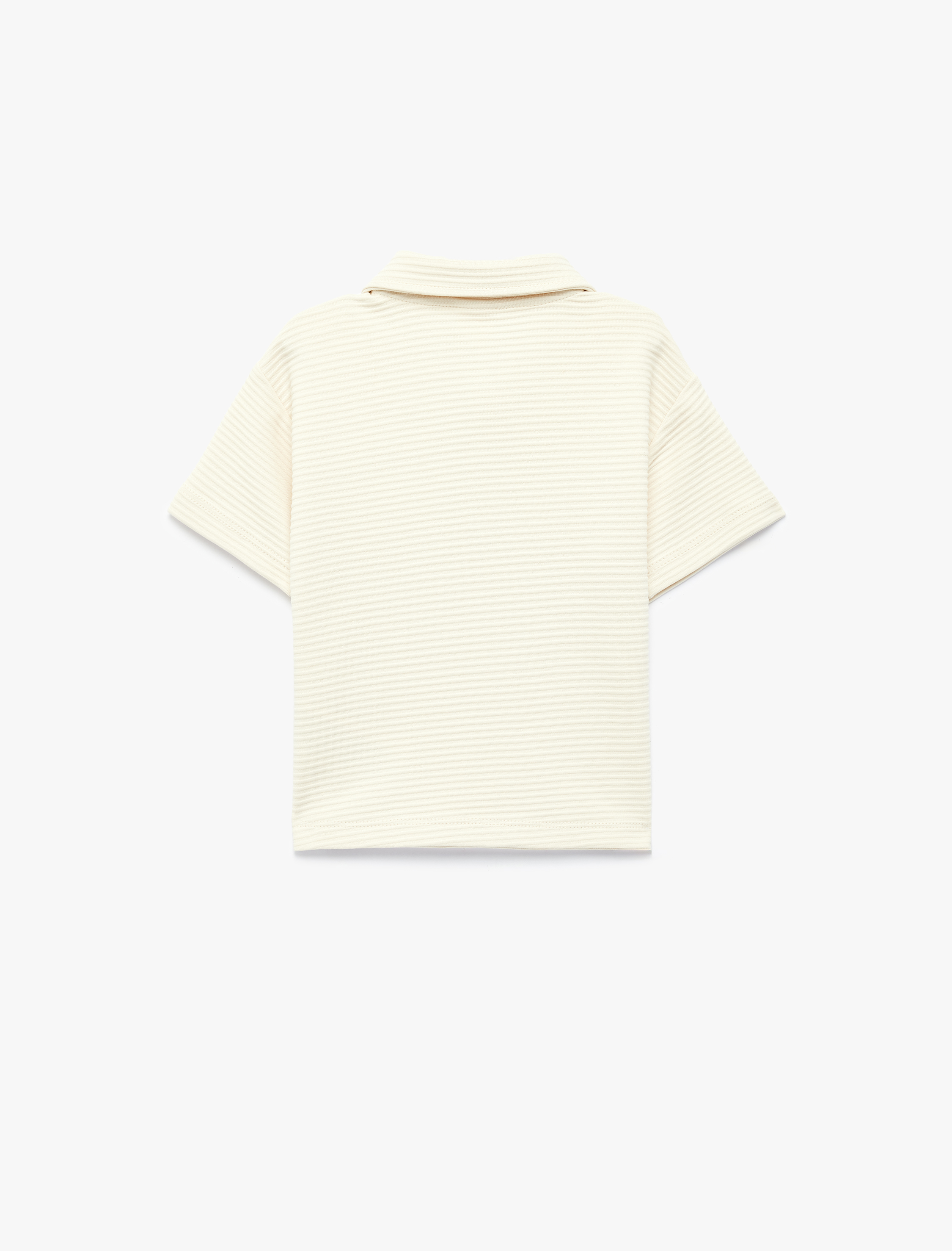  Erkek Bebek Pamuklu Dokulu Düğmeli Kısa Kollu Polo Yaka Tişört