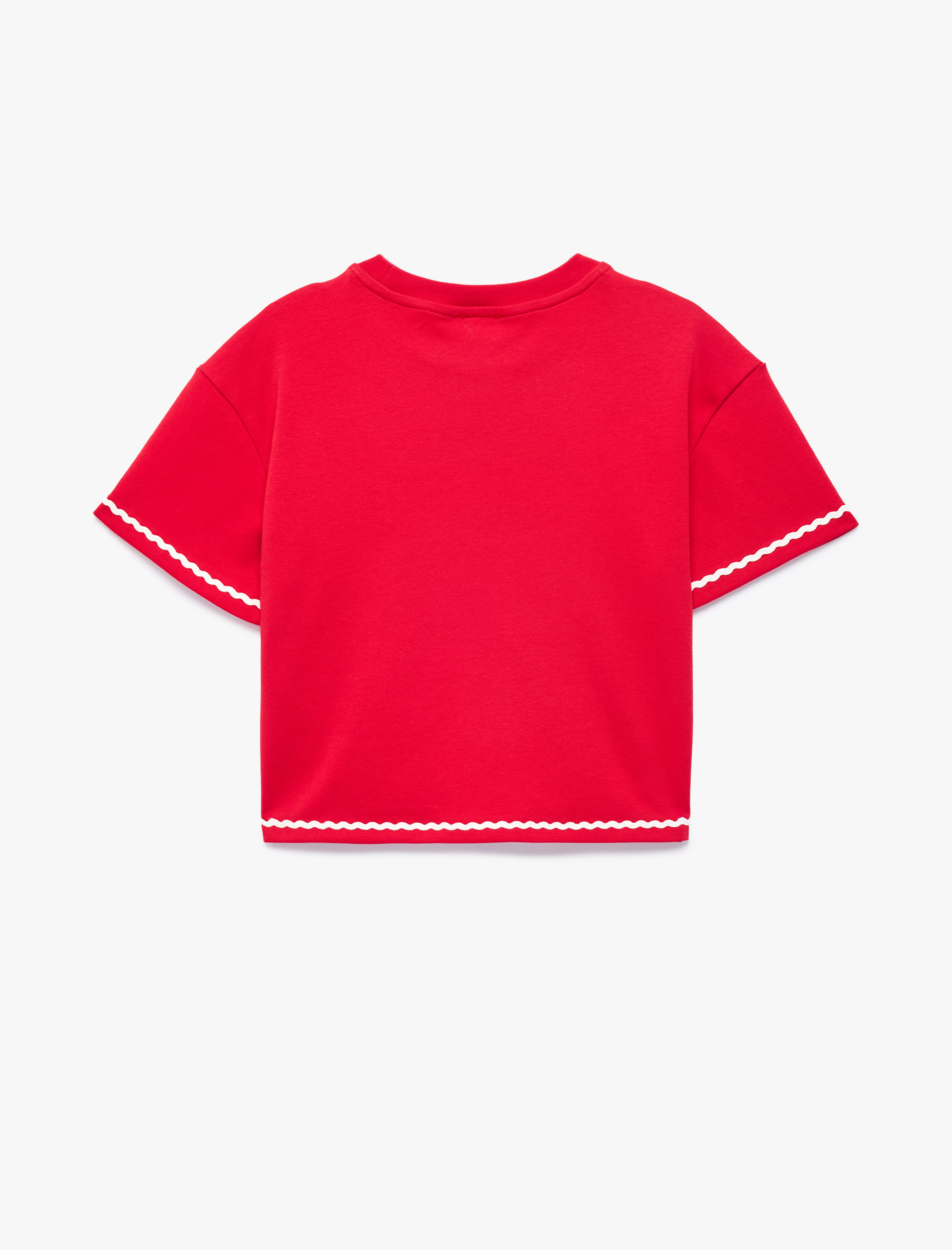  Kız Çocuk Balık Baskılı Bisiklet Yaka Kısa Kollu Pamuklu Tişört