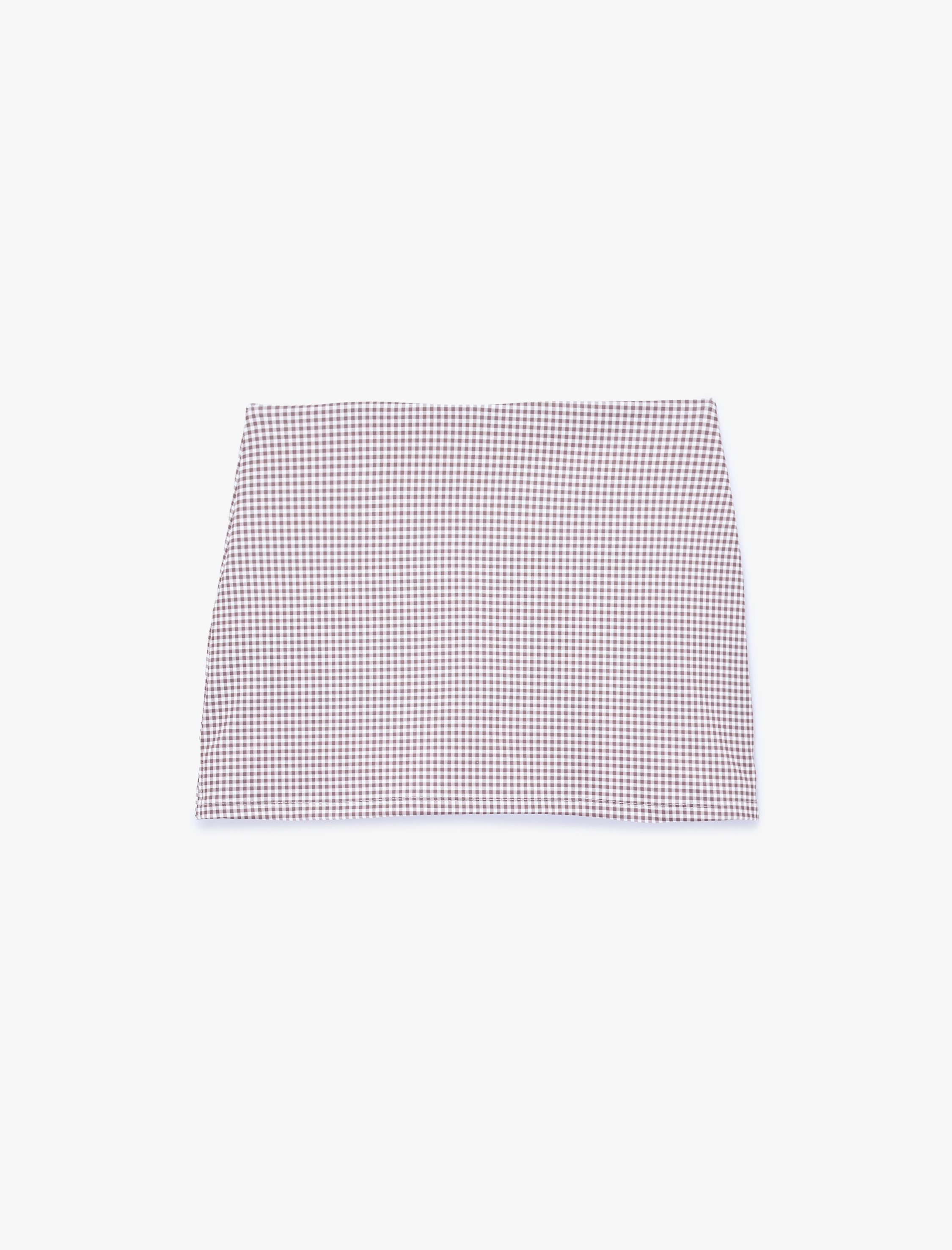   Yüksek Bel Slim Fit Kareli Mini Spor Şort Etek