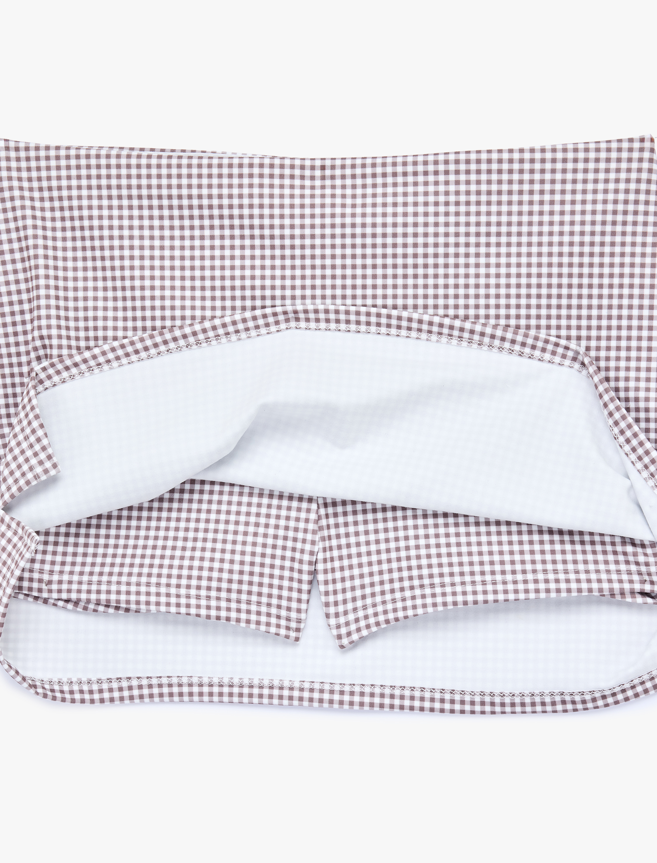   Yüksek Bel Slim Fit Kareli Mini Spor Şort Etek