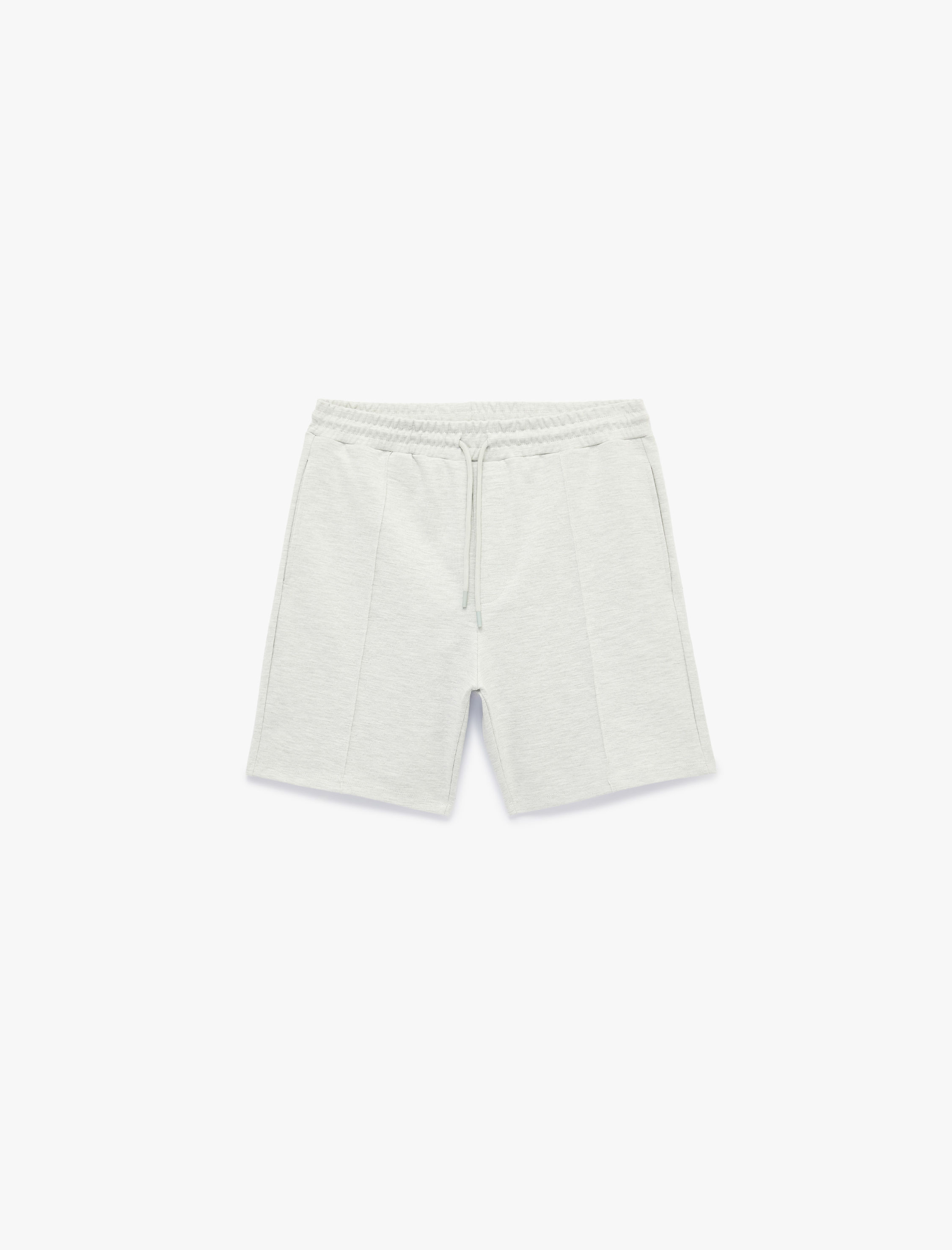   Rahat Kalıp Cepli Pamuklu Dikiş Detaylı Beli Bağcıklı Spor Şort