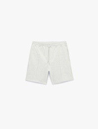 Rahat Kalıp Cepli Pamuklu Dikiş Detaylı Beli Bağcıklı Spor Şort