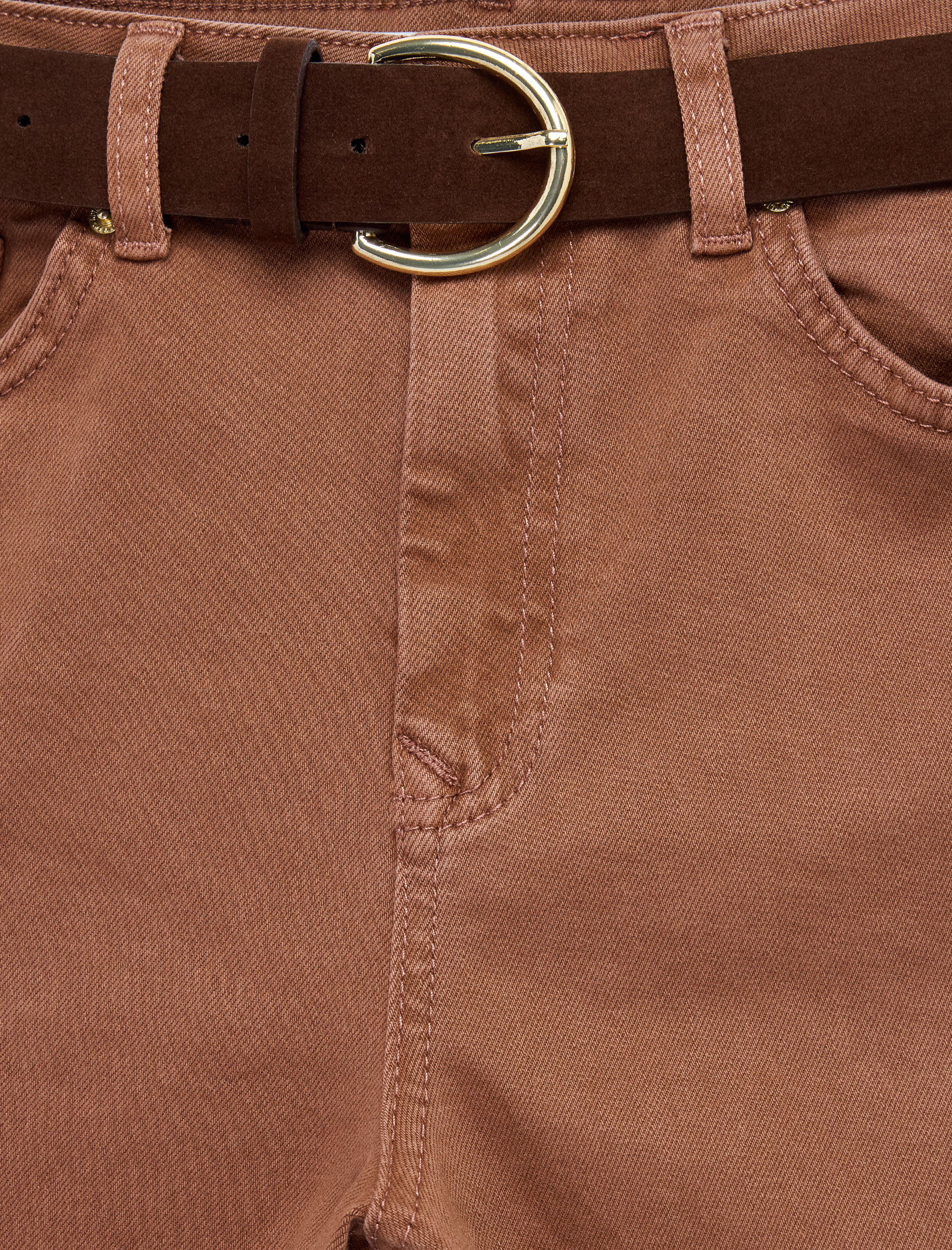   Normal Bel Kemer Detaylı Dar Kalıp Cepli İspanyol Paça Pantolon - Flare Jeans