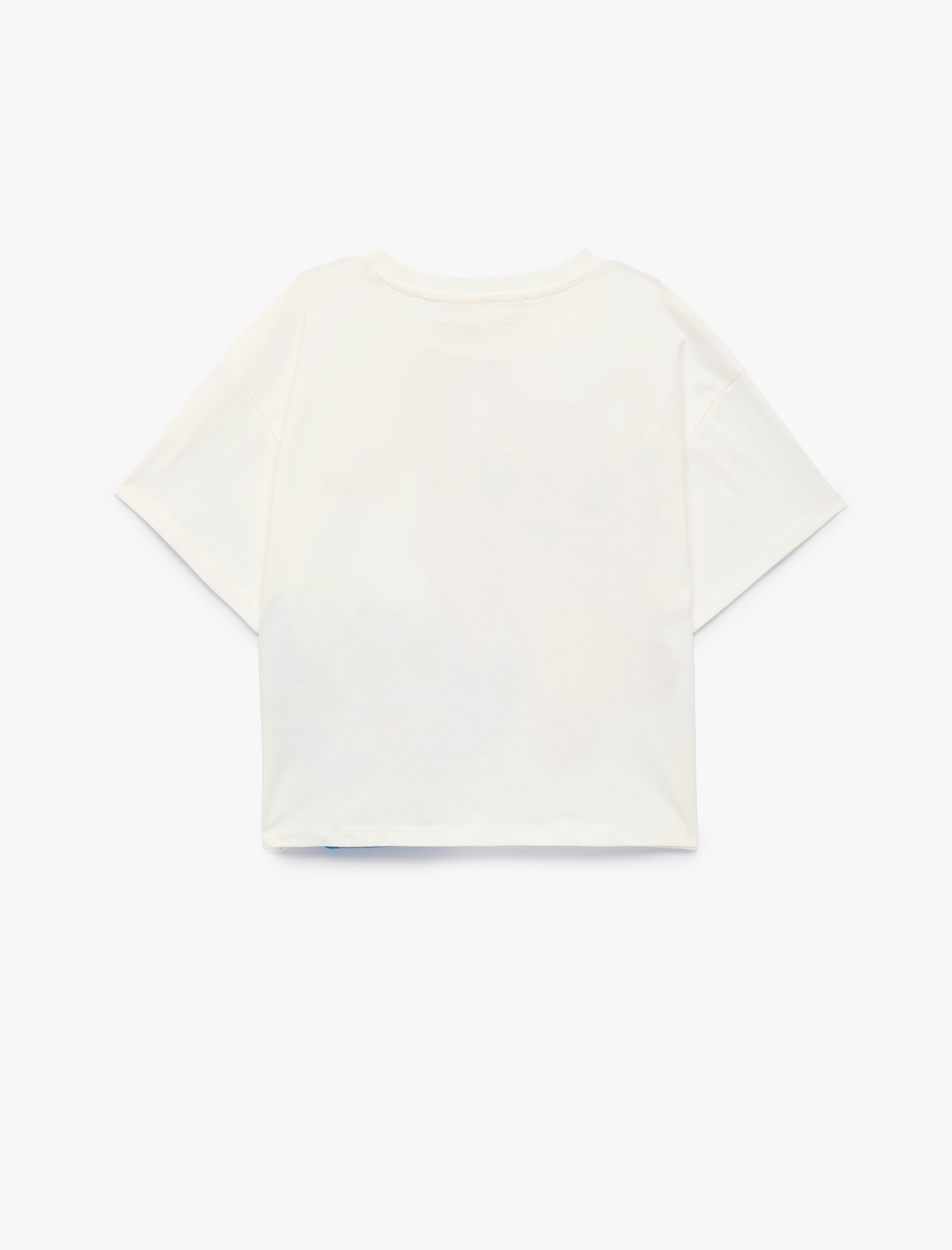  Kız Çocuk Lisanslı Stitch Baskılı Kısa Kollu Bisiklet Yaka Pamuklu Tişört