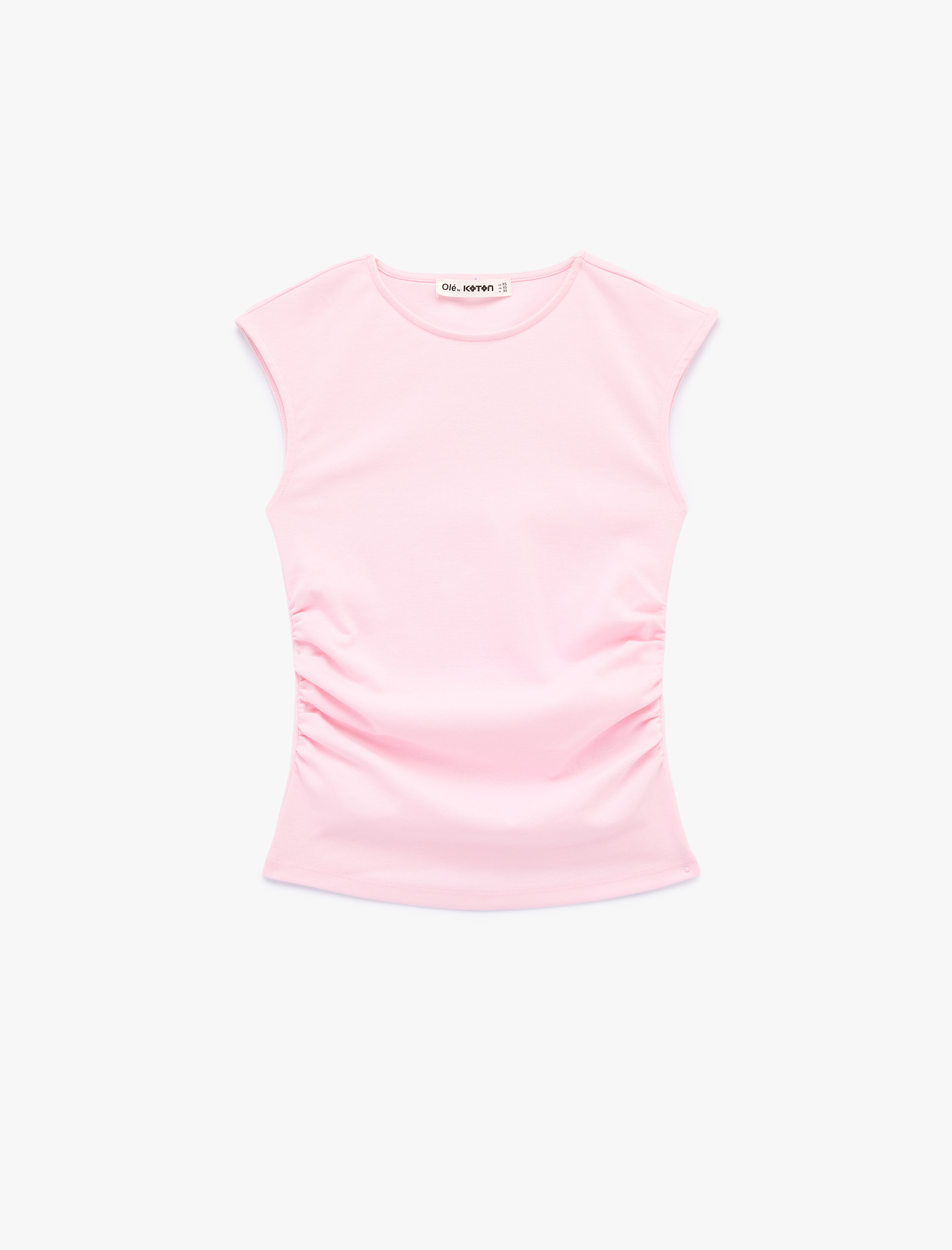   Pamuklu Kısa Kollu Bisiklet Yaka Drapeli Tişört