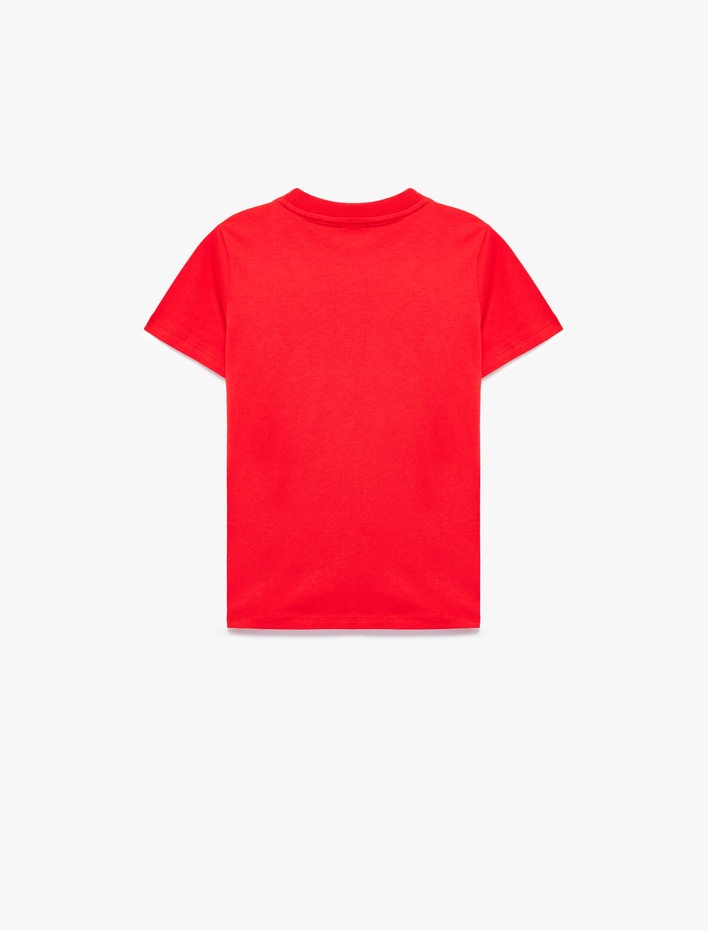 Erkek Çocuk Baskılı Bisiklet Yaka Kısa Kollu Pamuklu Tişört