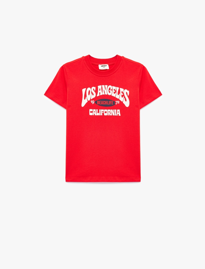 Erkek Çocuk Baskılı Bisiklet Yaka Kısa Kollu Pamuklu Tişört