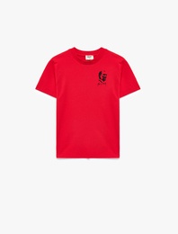 Atatürk Baskılı Kısa Kollu Bisiklet Yaka Pamuklu Tişört