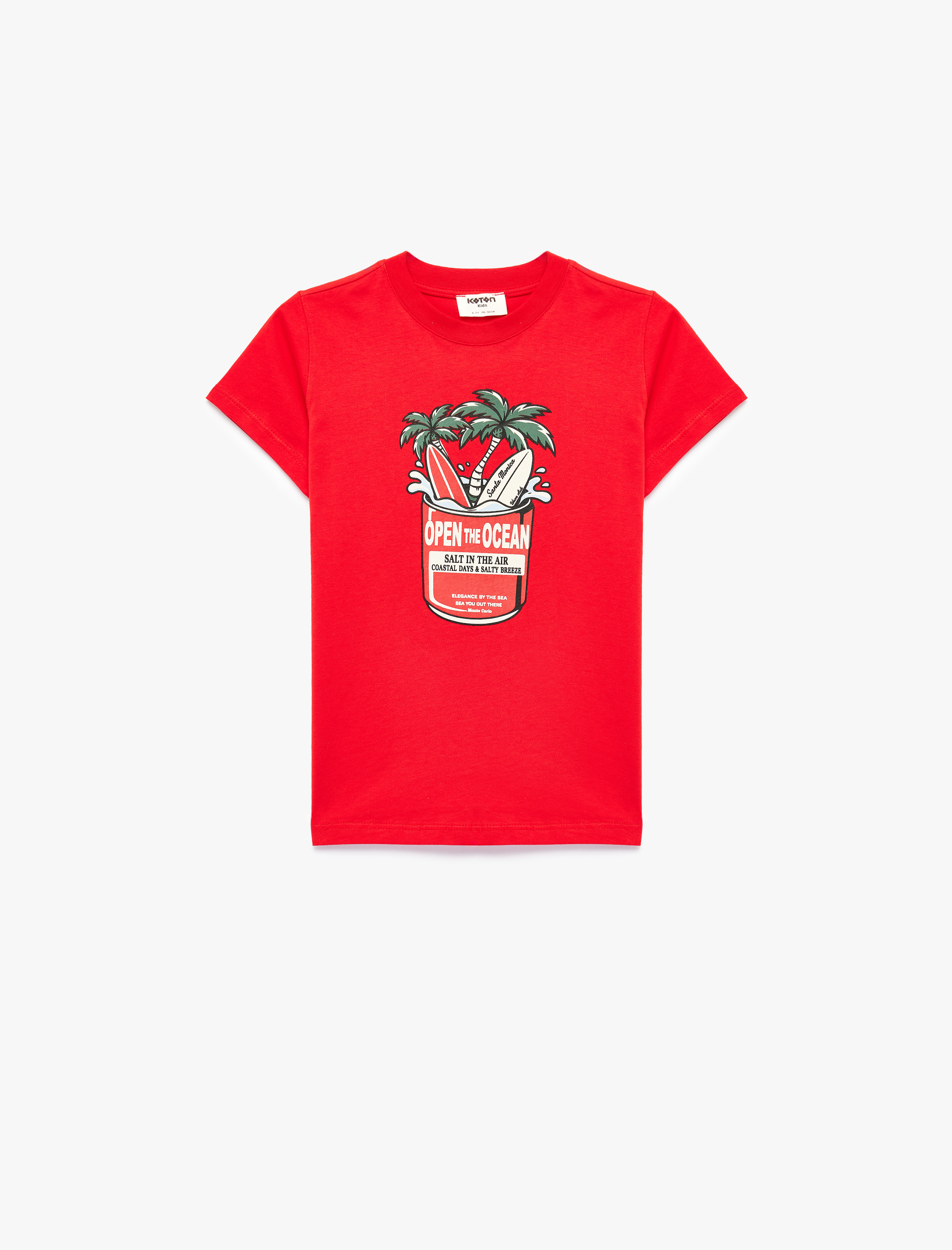  Erkek Çocuk Pamuklu Kısa Kollu Bisiklet Yaka Baskılı Tişört