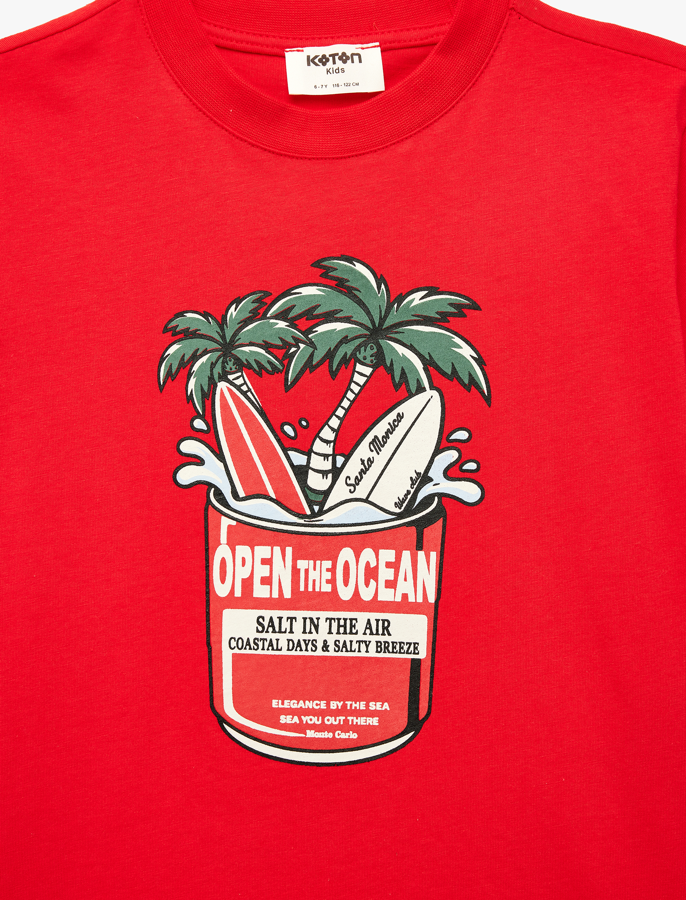  Erkek Çocuk Pamuklu Kısa Kollu Bisiklet Yaka Baskılı Tişört