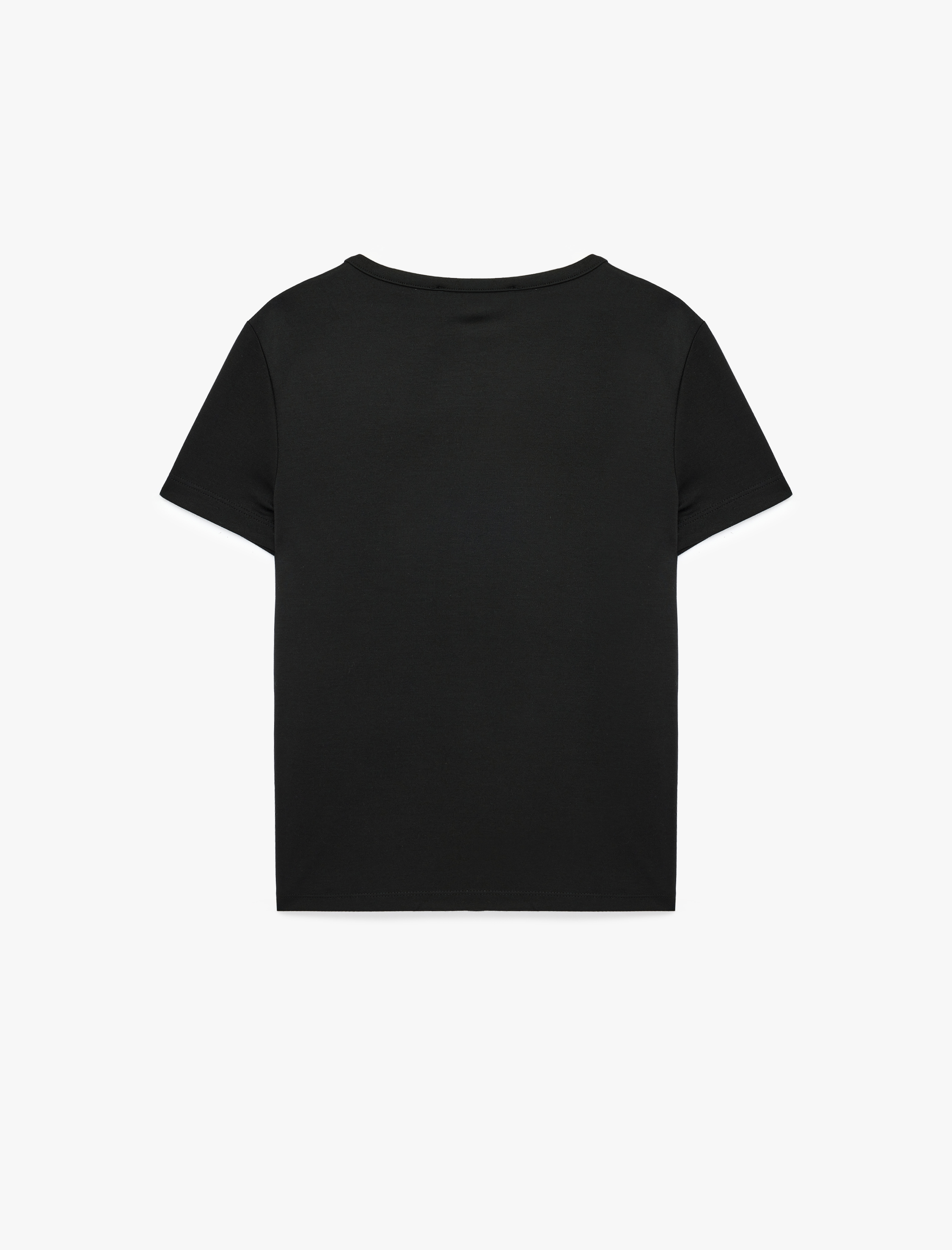   Slim Fit Kısa Kollu Bisiklet Yaka Modal Karışımlı Baskılı Tişört