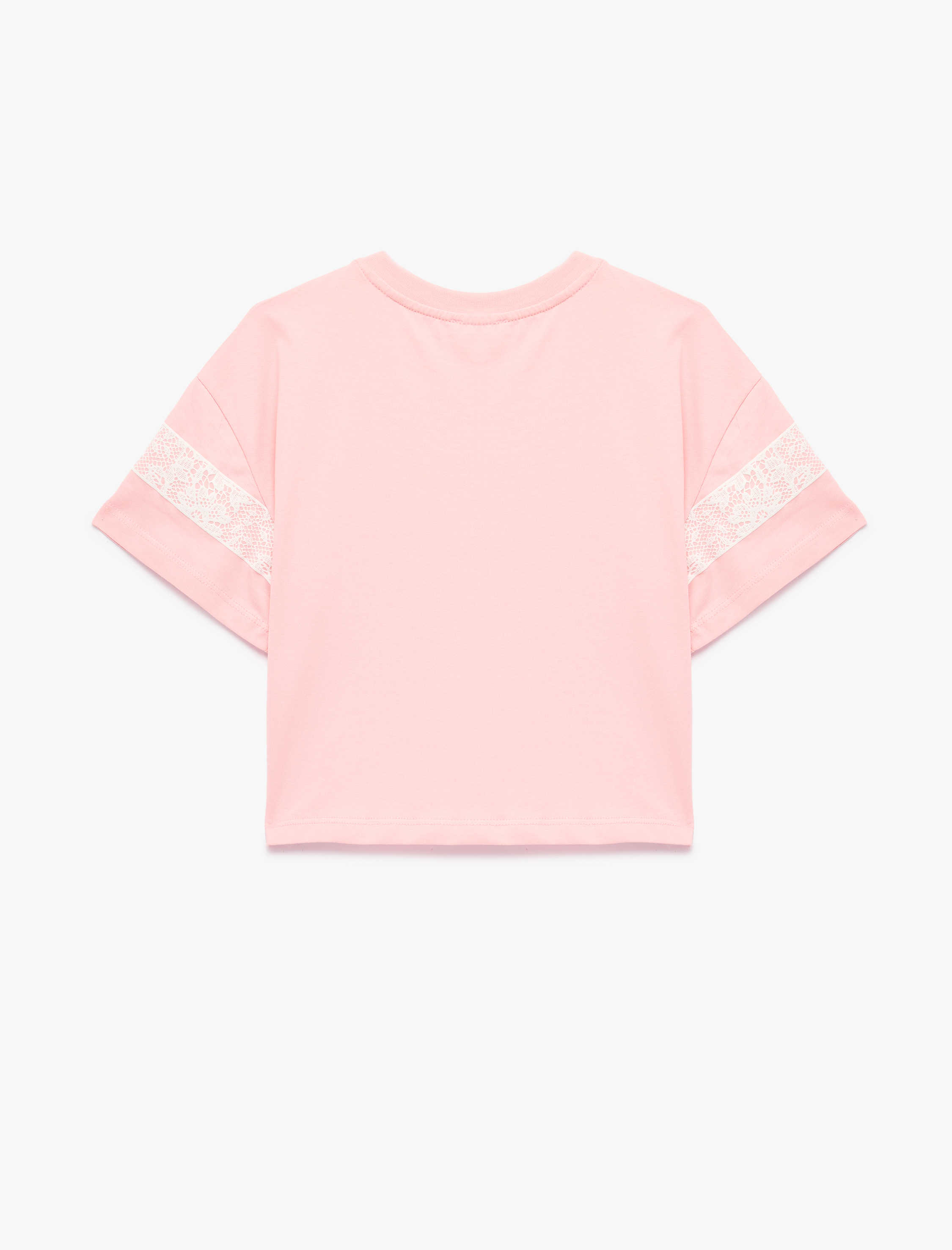  Kız Çocuk Pamuklu Kısa Kollu Bisiklet Yaka Baskılı Tişört