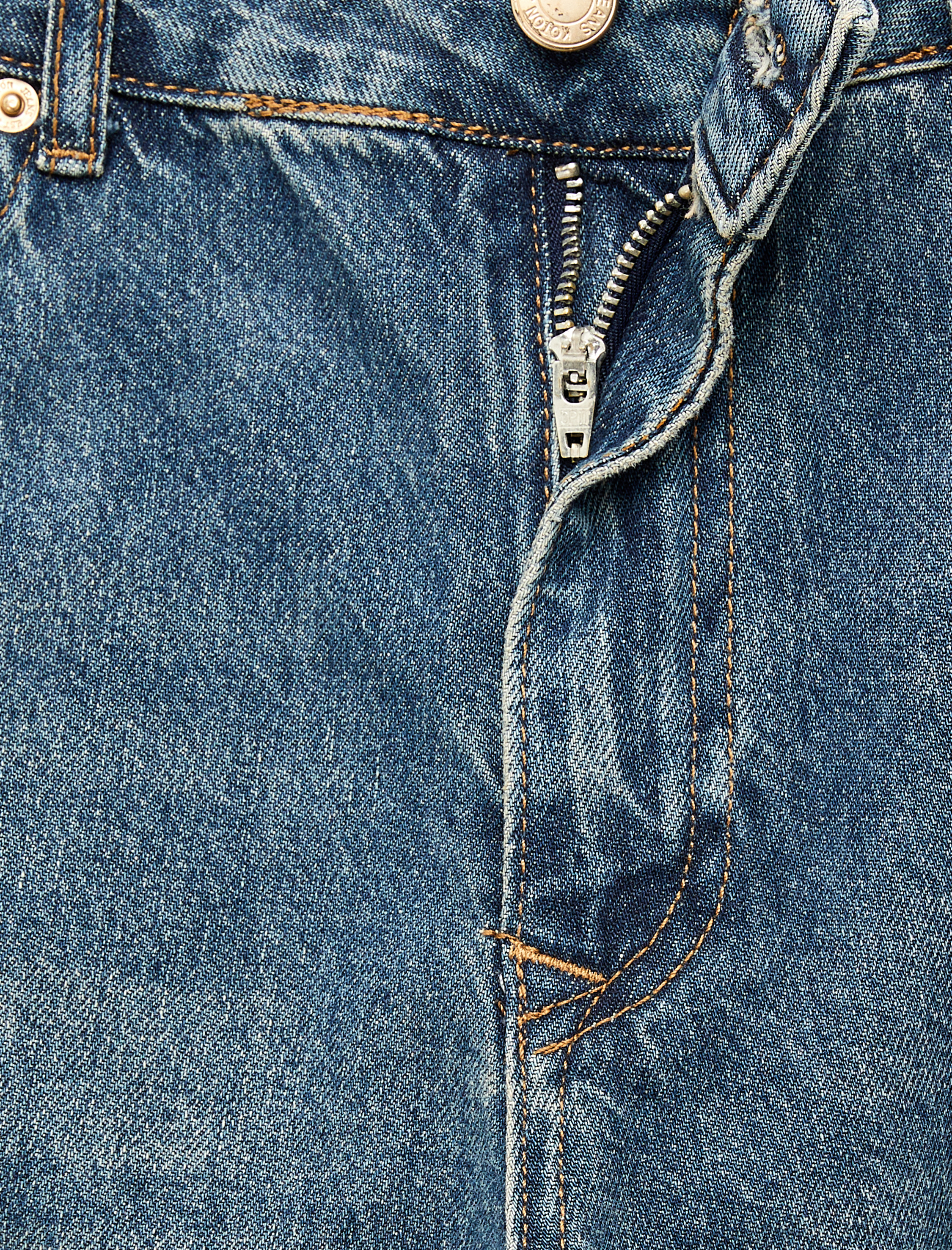   Normal Bel Cepli Düğmeli Düz Paça Pamuklu Denim Pantolon - Straight Fit Jean