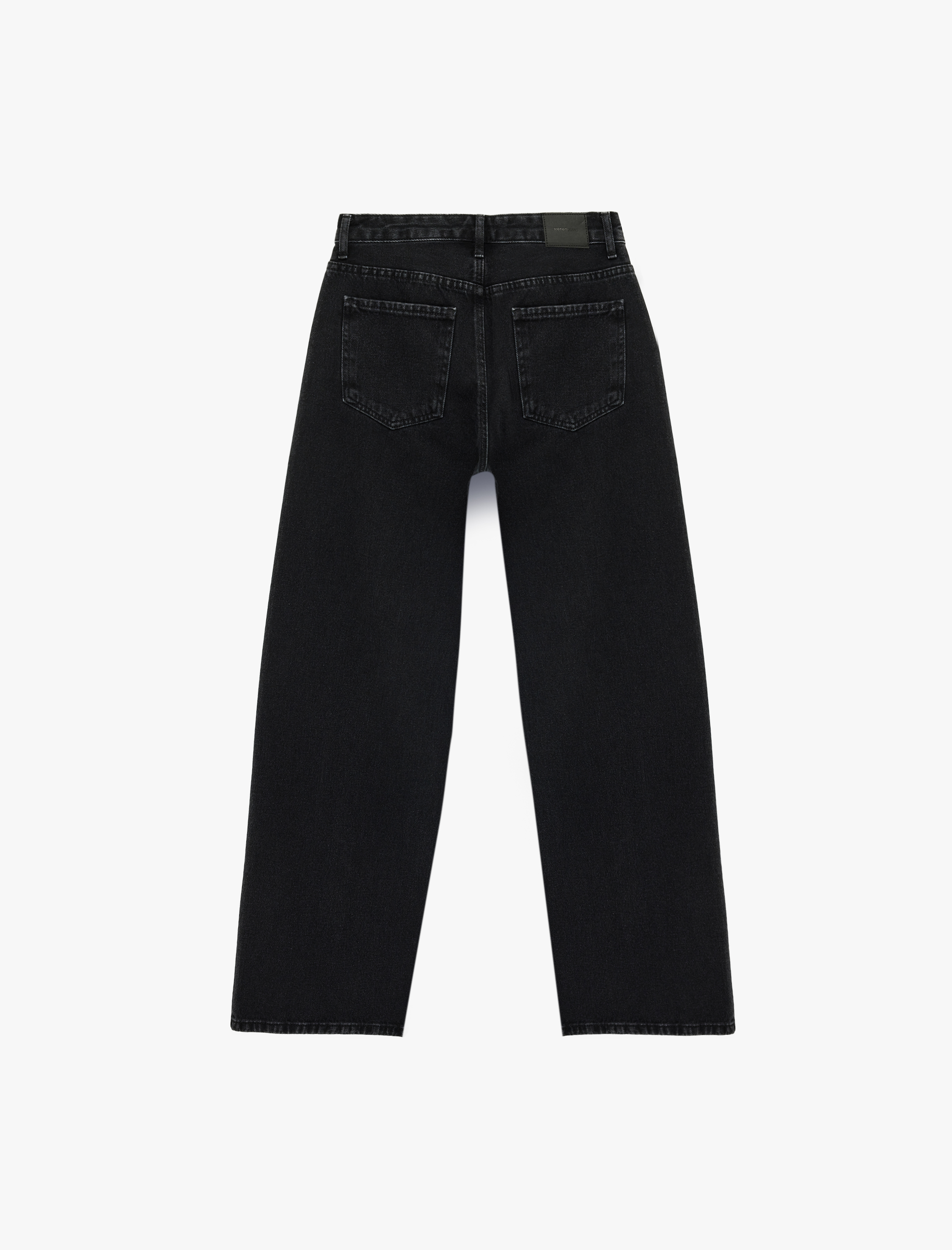   Düşük Bel Pamuklu Düğmeli Bol Kalıp Denim Pantolon - Loose Straight Fit Jean