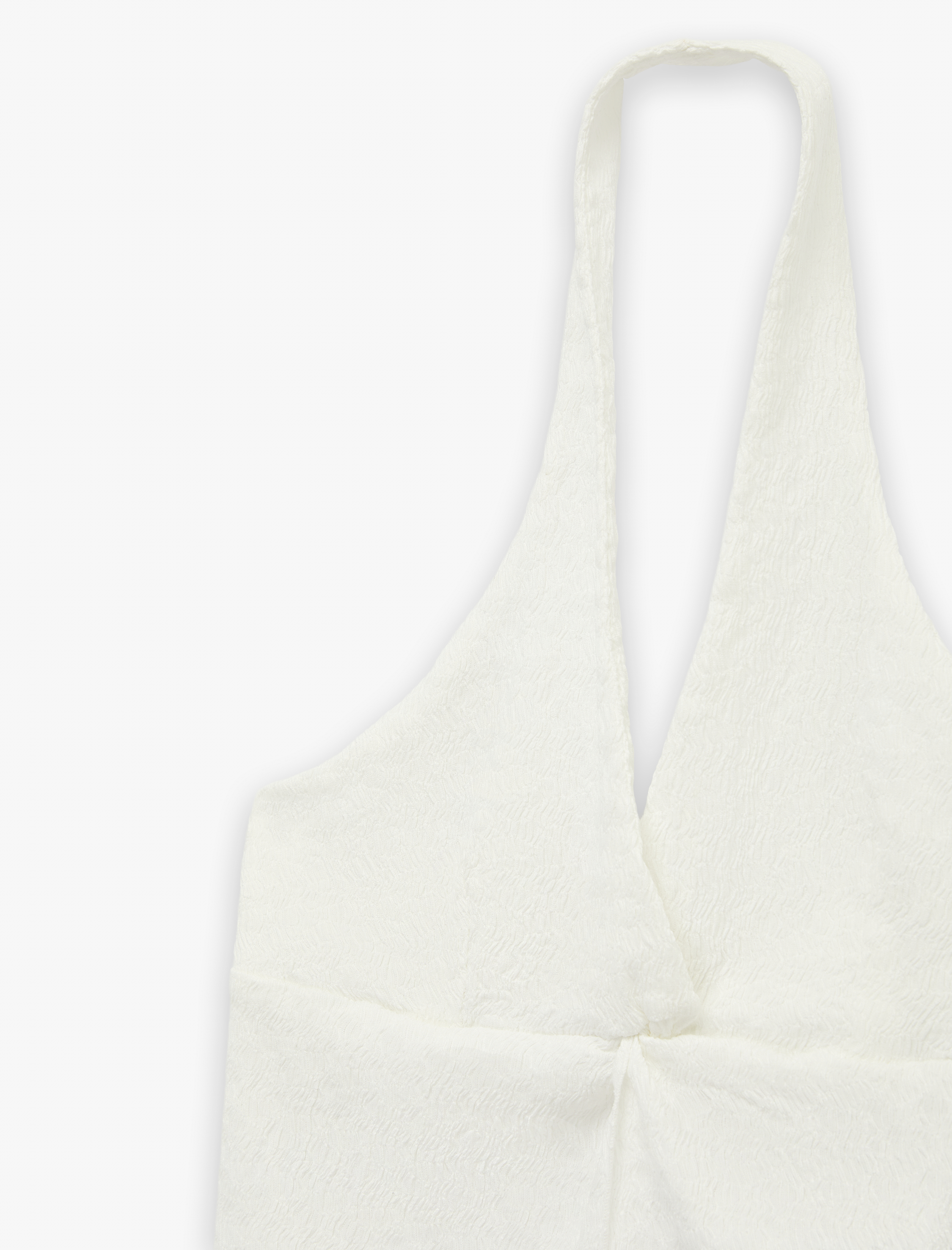   Bürümcük Kolsuz V Yaka Halter Yaka Crop Bluz