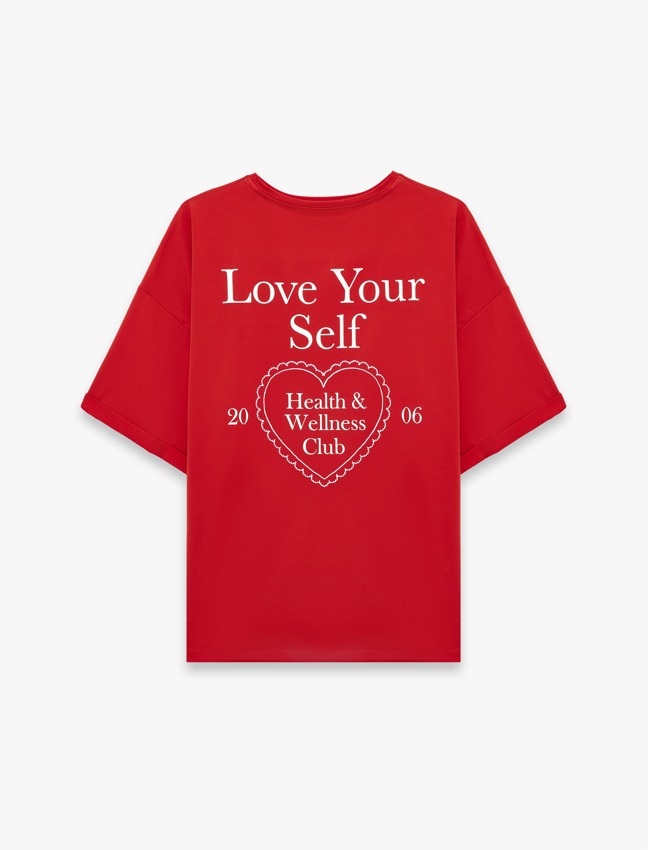   Yarım Kollu Bisiklet Yaka Baskılı Oversize Spor Tişört