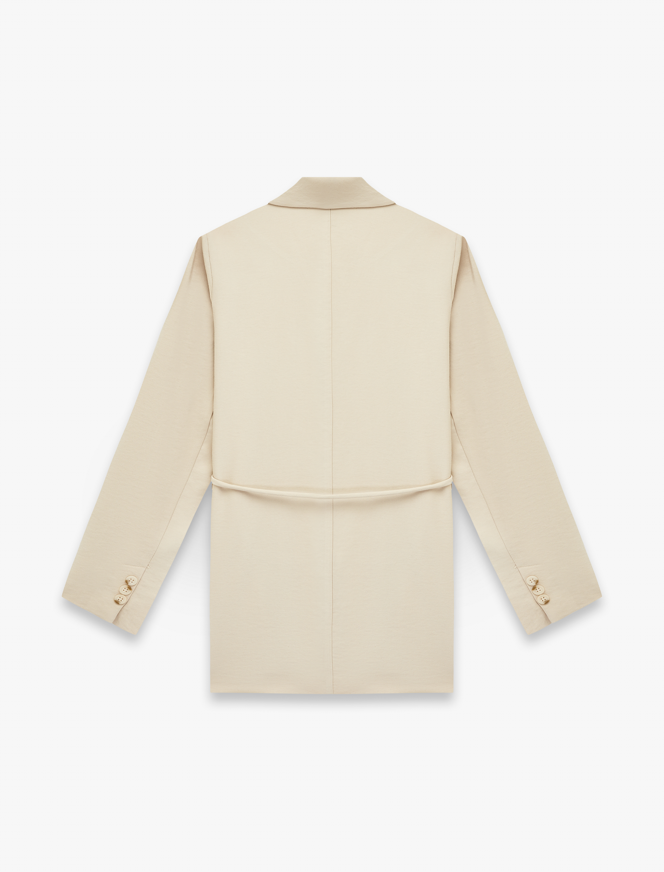   Viskon Kumaş Uzun Kollu Düğmeli Beli Bağcıklı Blazer Ceket