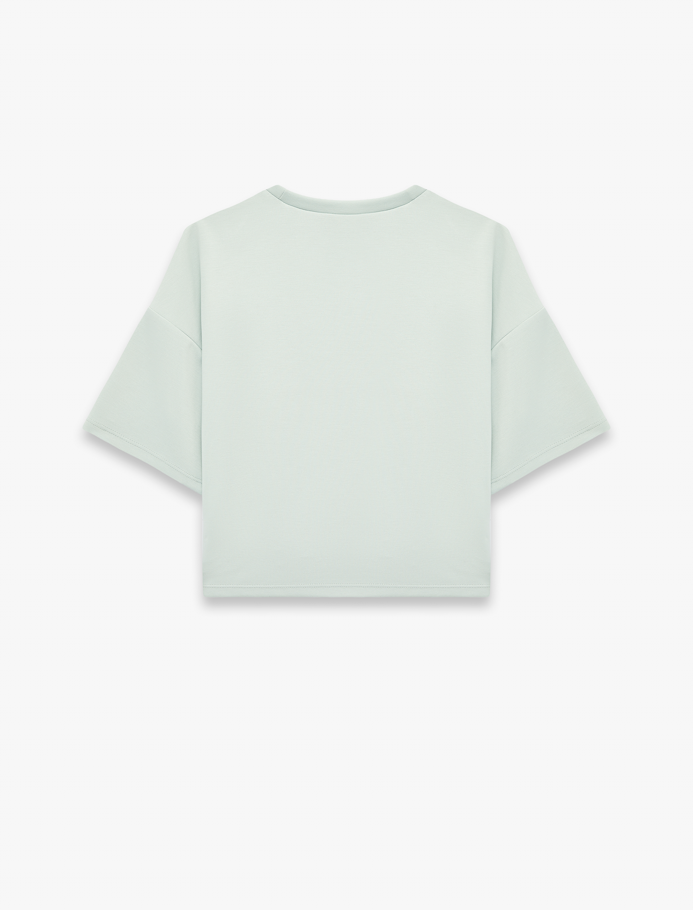   Rahat Kalıp Bisiklet Yaka Viskon Karışımlı Kısa Kollu Tişört