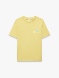 Pamuklu Kısa Kollu Bisiklet Yaka Baskı Detaylı Tişört