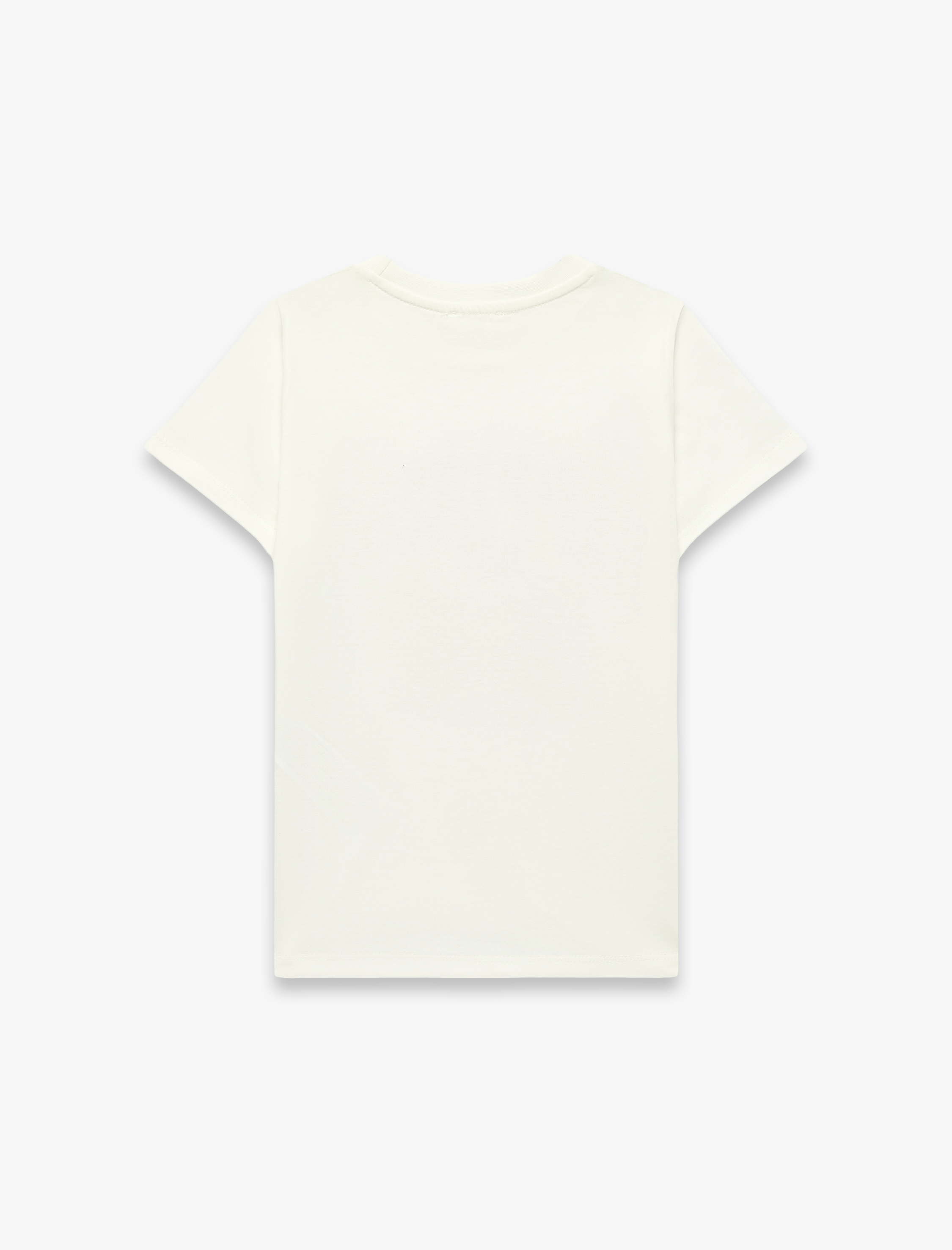  Kız Çocuk Pamuklu Kısa Kollu Bisiklet Yaka Baskılı Tişört