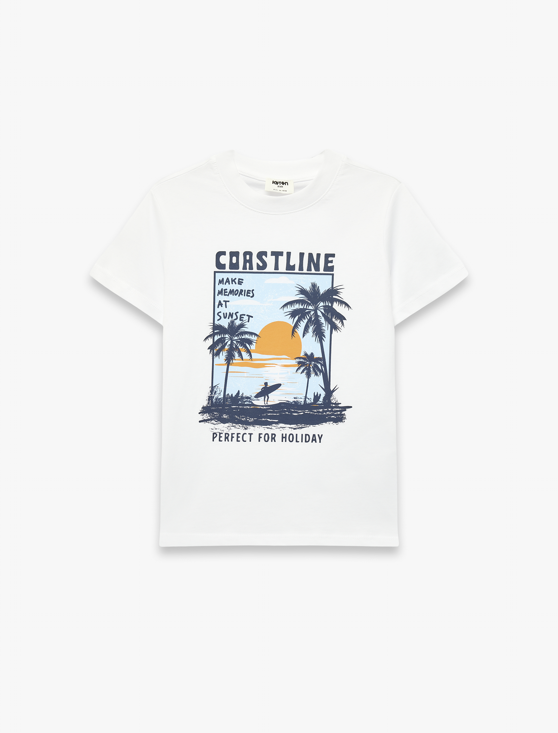  Erkek Çocuk Pamuklu Bisiklet Yaka Kısa Kollu Baskılı Tişört