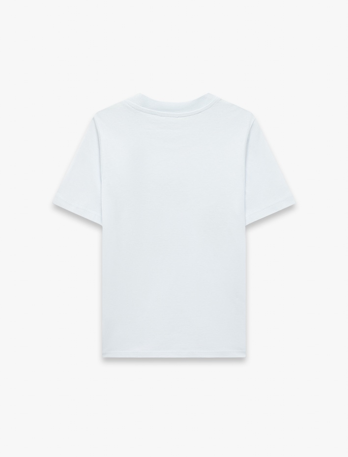 Erkek Çocuk Pamuklu Kısa Kollu Bisiklet Yaka Baskılı Tişört