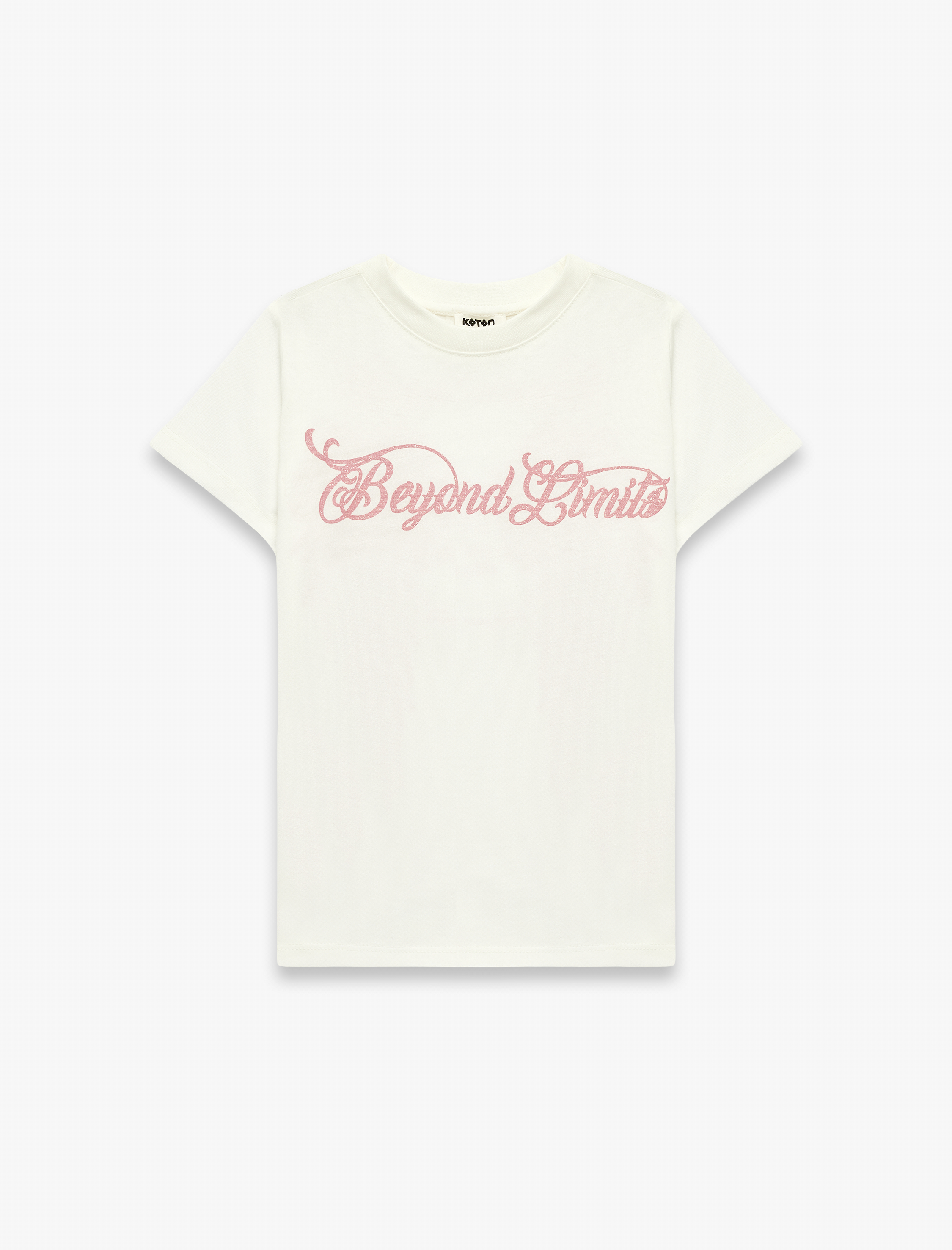  Kız Çocuk Kısa Kollu Sim Detaylı Bisiklet Yaka Pamuklu Arkası Baskılı Tişört