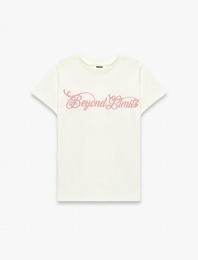 Kısa Kollu Sim Detaylı Bisiklet Yaka Pamuklu Arkası Baskılı Tişört