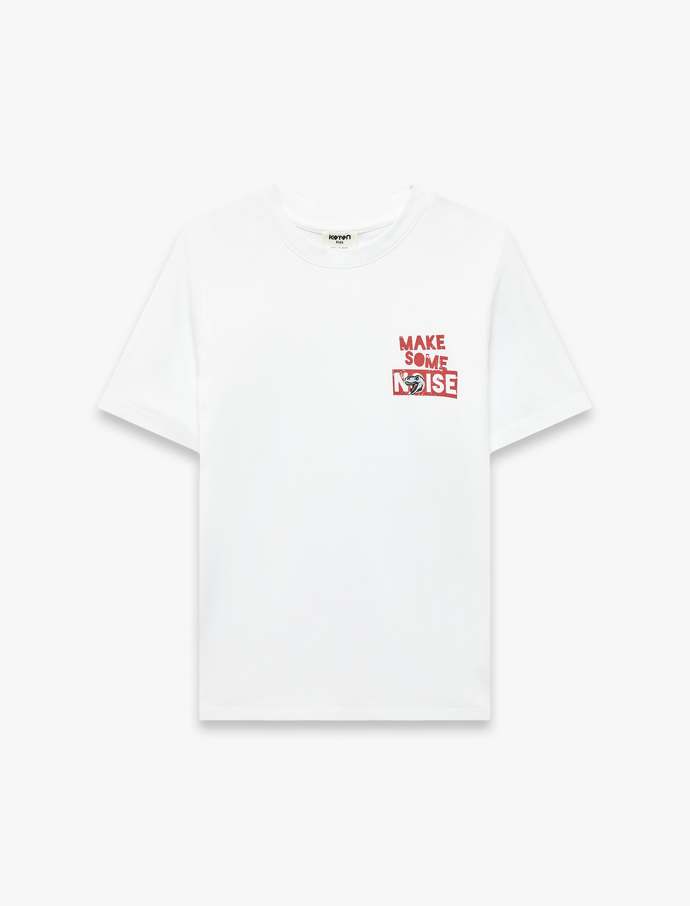  Erkek Çocuk Dinozor Baskı Detaylı Kısa Kollu Bisiklet Yaka Pamuklu Tişört