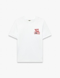 Dinozor Baskı Detaylı Kısa Kollu Bisiklet Yaka Pamuklu Tişört