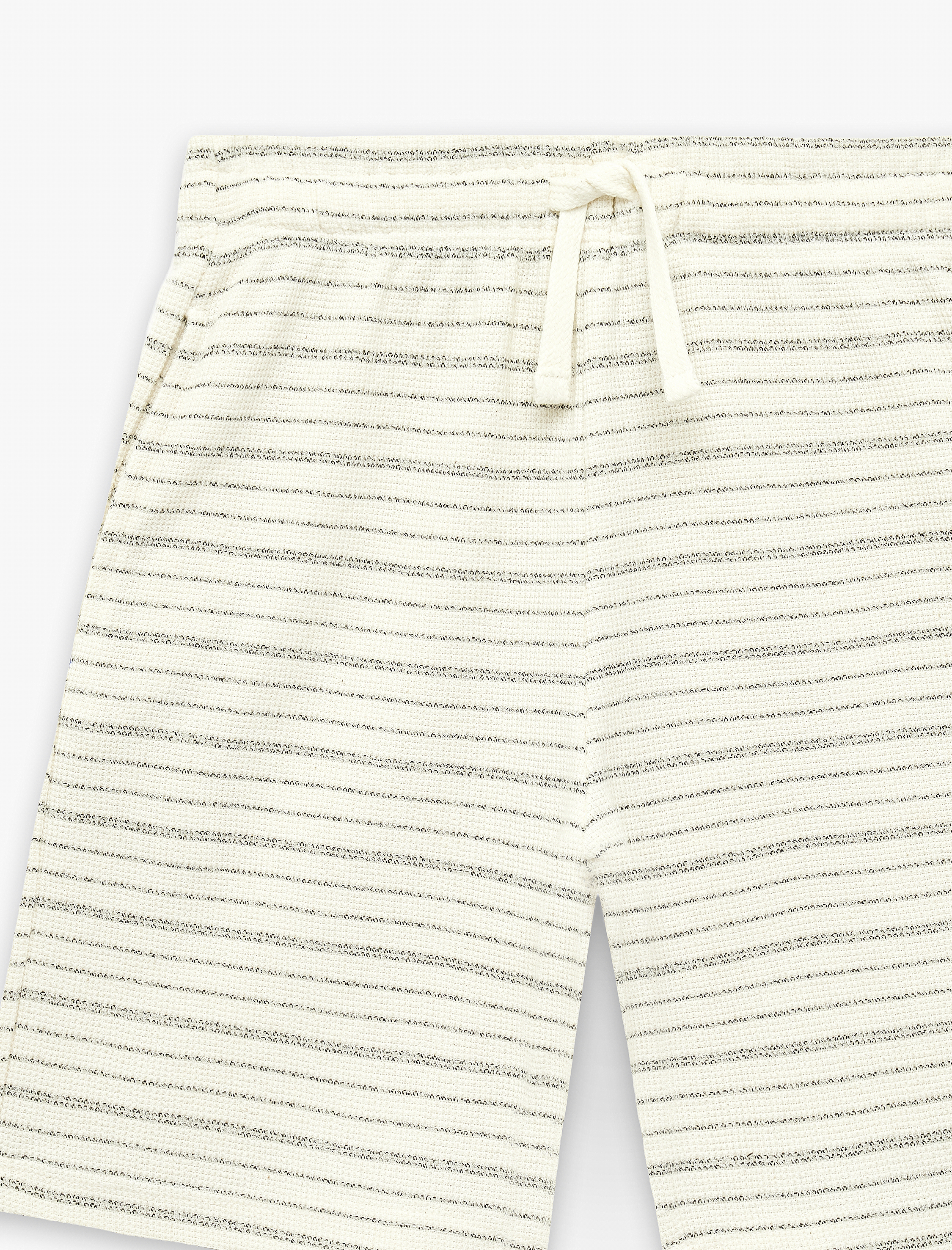  Erkek Çocuk Beli Bağcıklı Cepli Çizgili Bermuda Şort